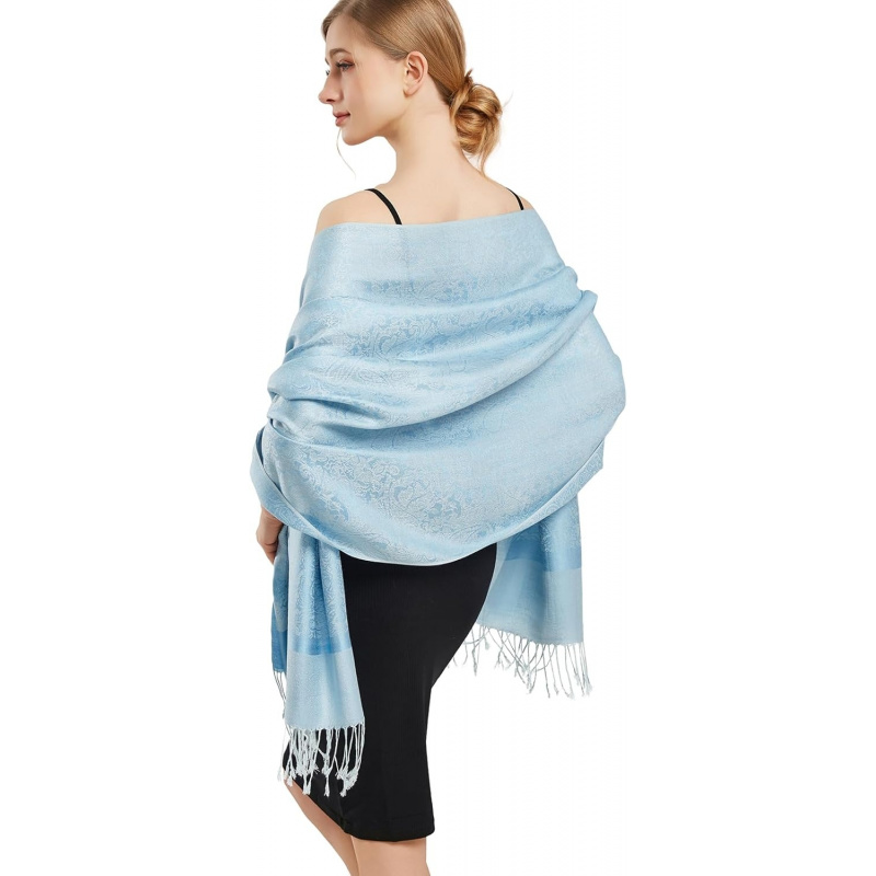 Silky Paisley Pashmina Shawl Scarf-Women's Soft