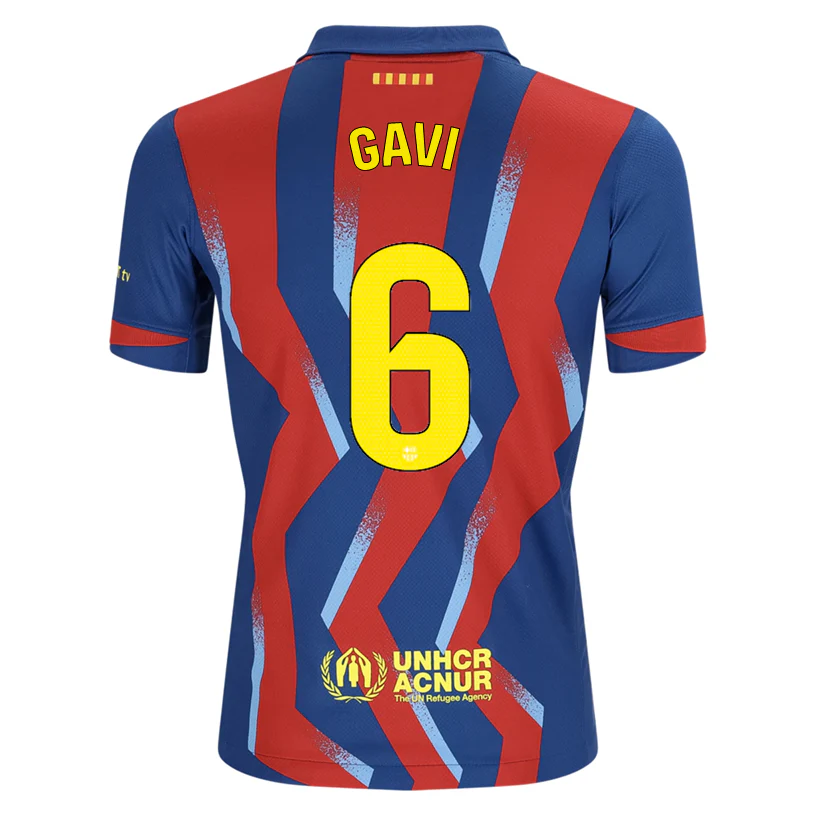 Nike Youth Gavi FC Barcelona 4th Soccer Jersey 25/26 (Gym Blue/Salsa Red)