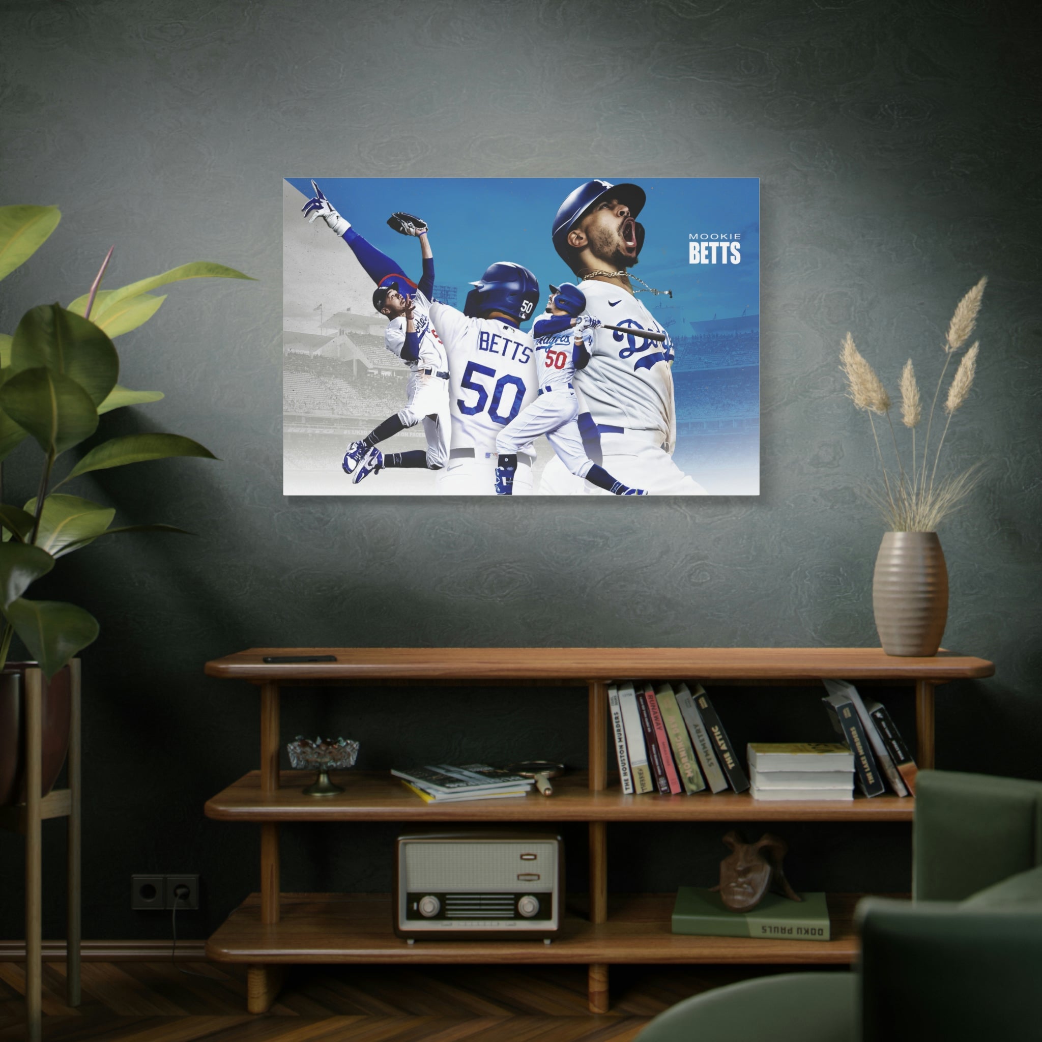 Mookie Betts Los Angeles Dodgers #50 Premium Wall Art Canvas Wrap