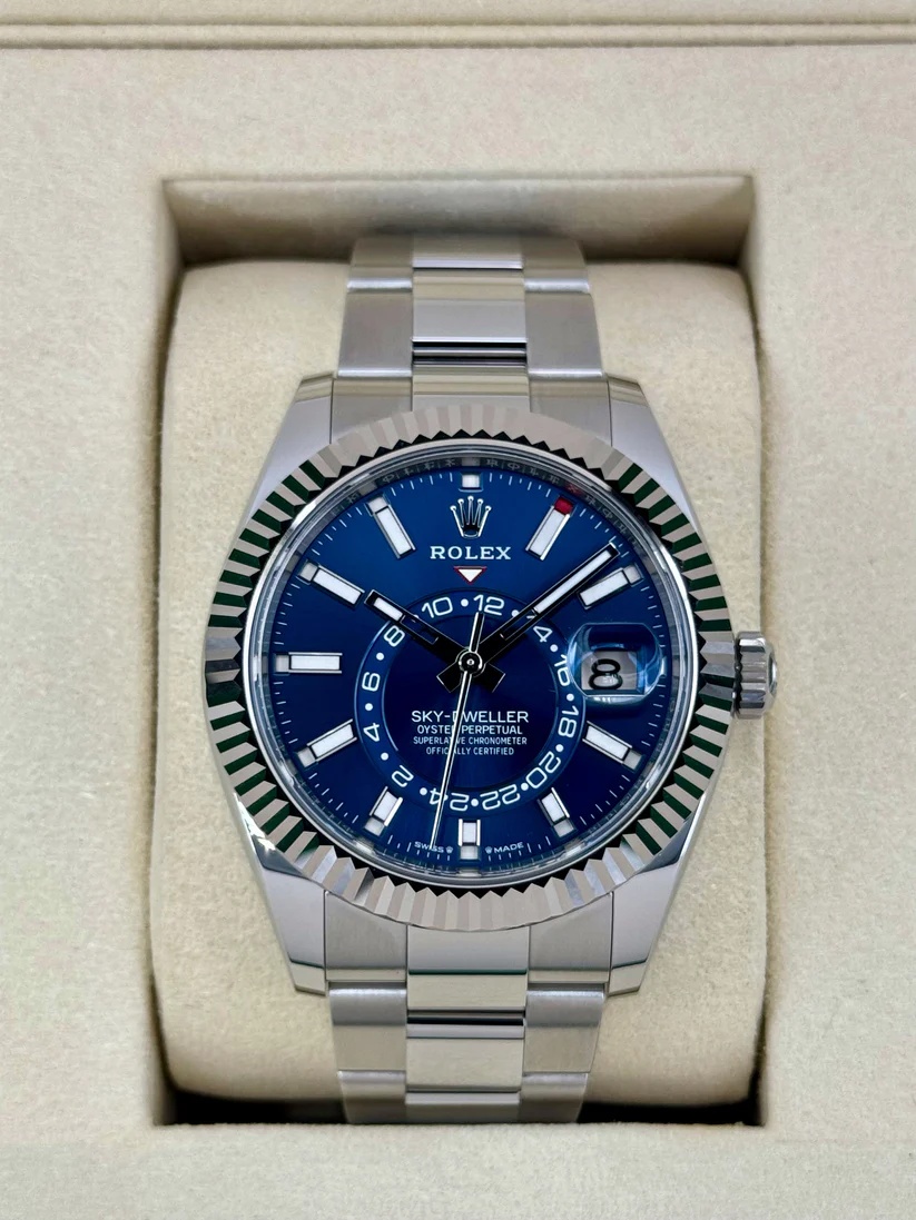 【Super Clone】RLX  Sky-Dweller 42mm Stainless Steel Blue Dial Oyster - 336934