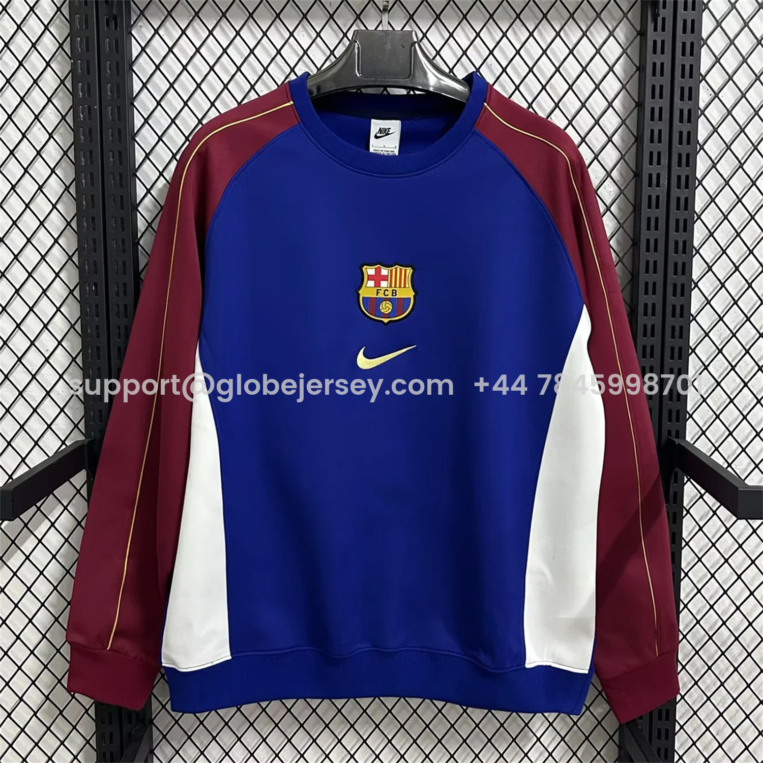Barcelona 25-26 Blue And Red Unisex Pullover Hoodie