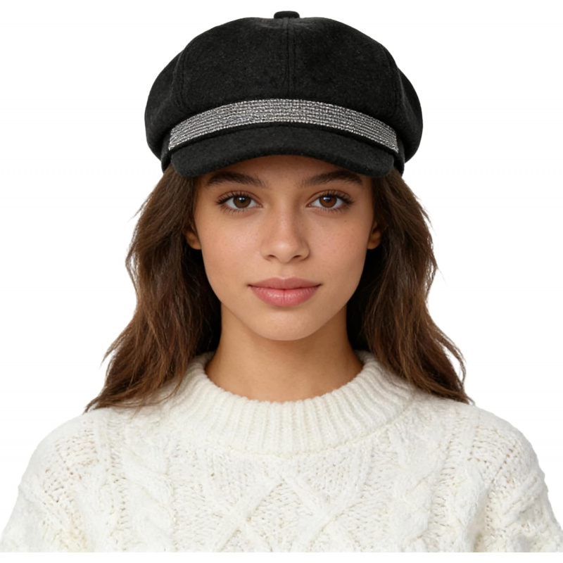 Women's Felt Newsboy Hat Classic Cabbie Beret Cap