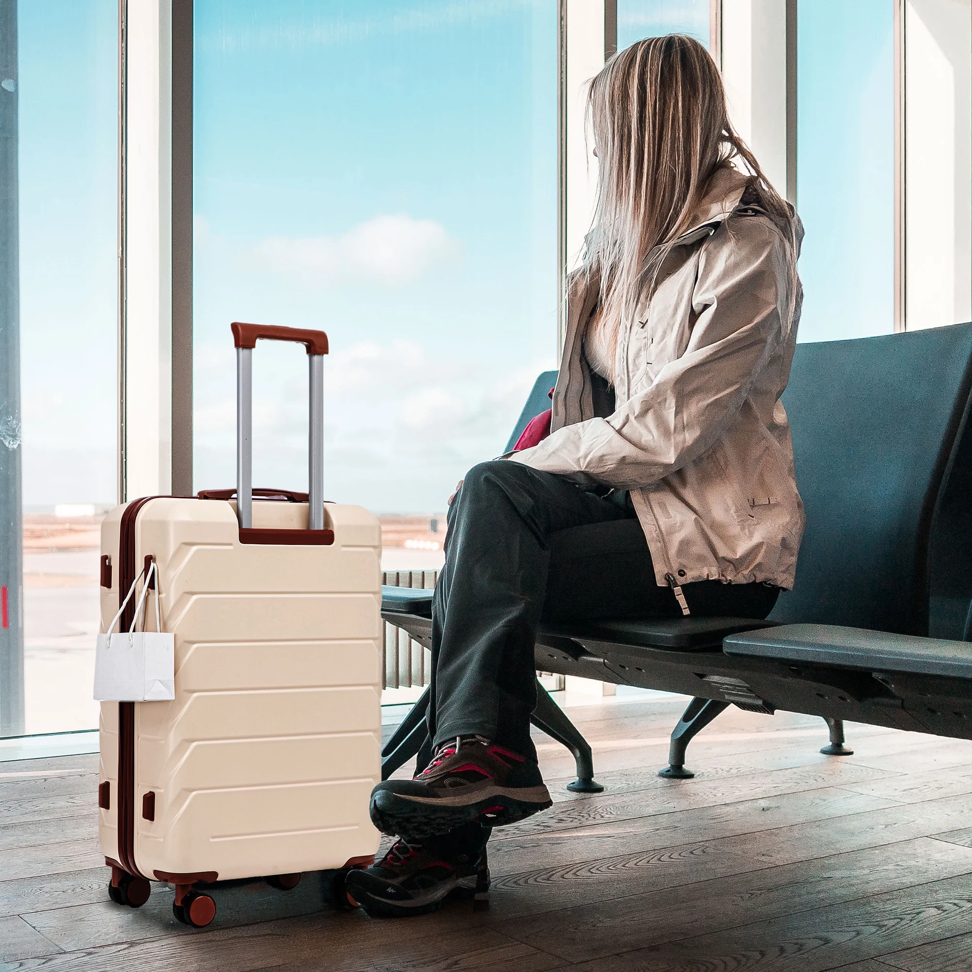 Luggage Sets 3 Piece(20/24/28), Expandable Carry On Suitcase with ABS Spinner Wheel TSA Lock