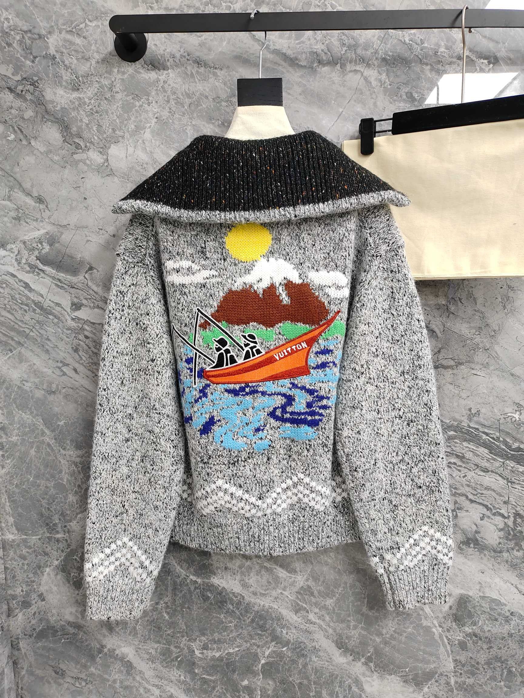 Lapel Zipper Cardigan Sweater