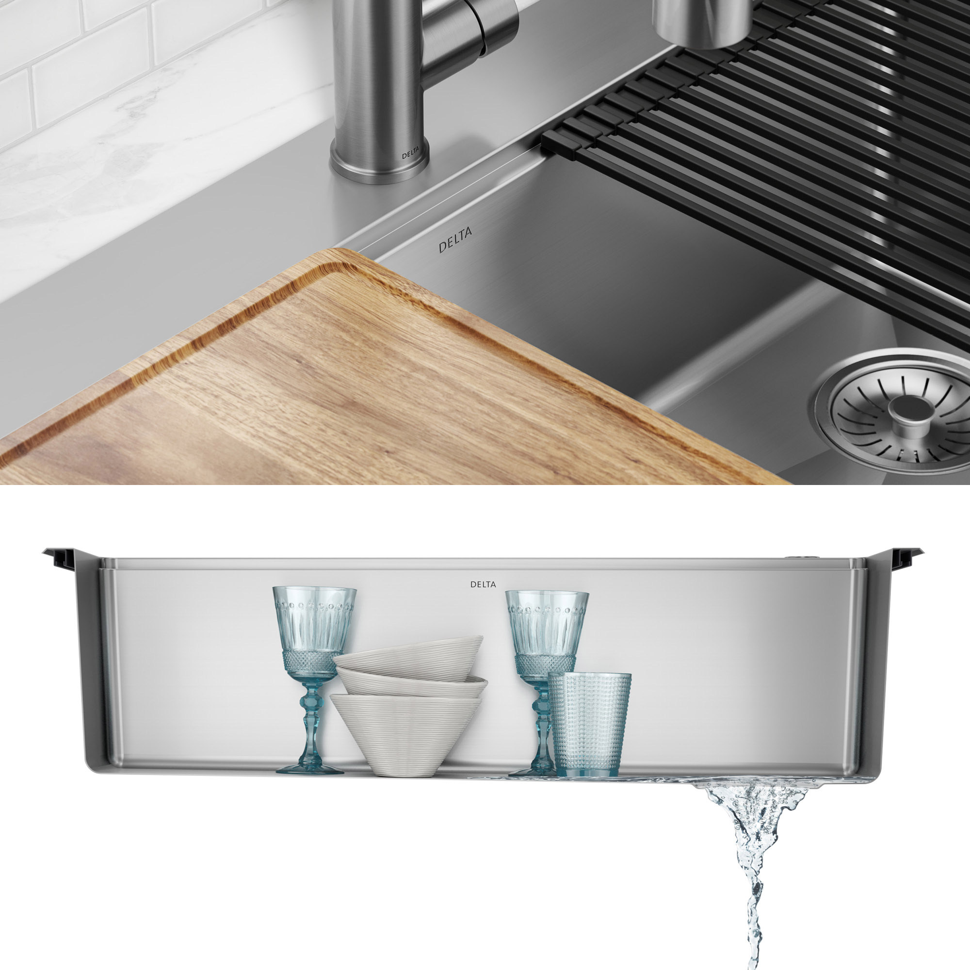 Delta 33” Stainless Steel Dual Mount Single Bowl Kitchen Sink
