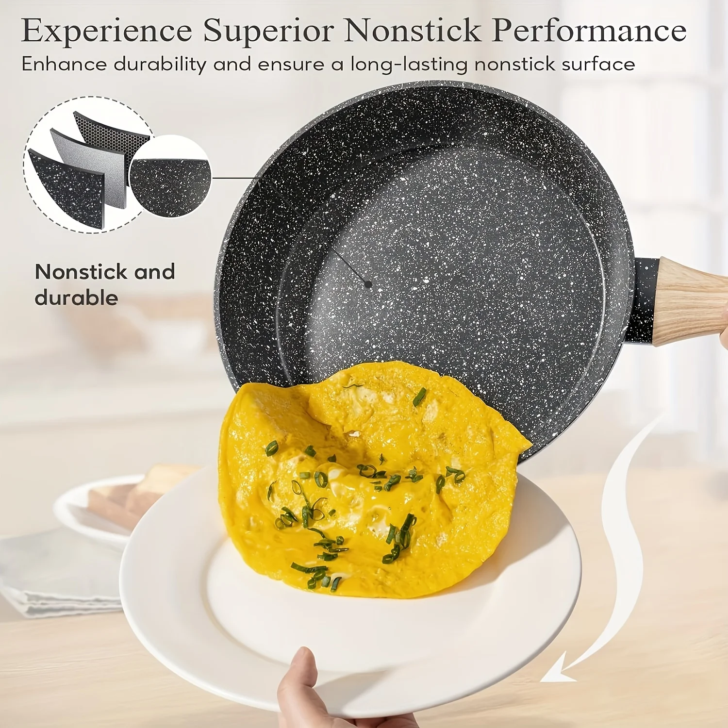 Non-stick 12 POTS and pans Set, Cookware Set, including frying pan, pan, steamer, silicone spatula and tongs - Granite cooking Set (black)