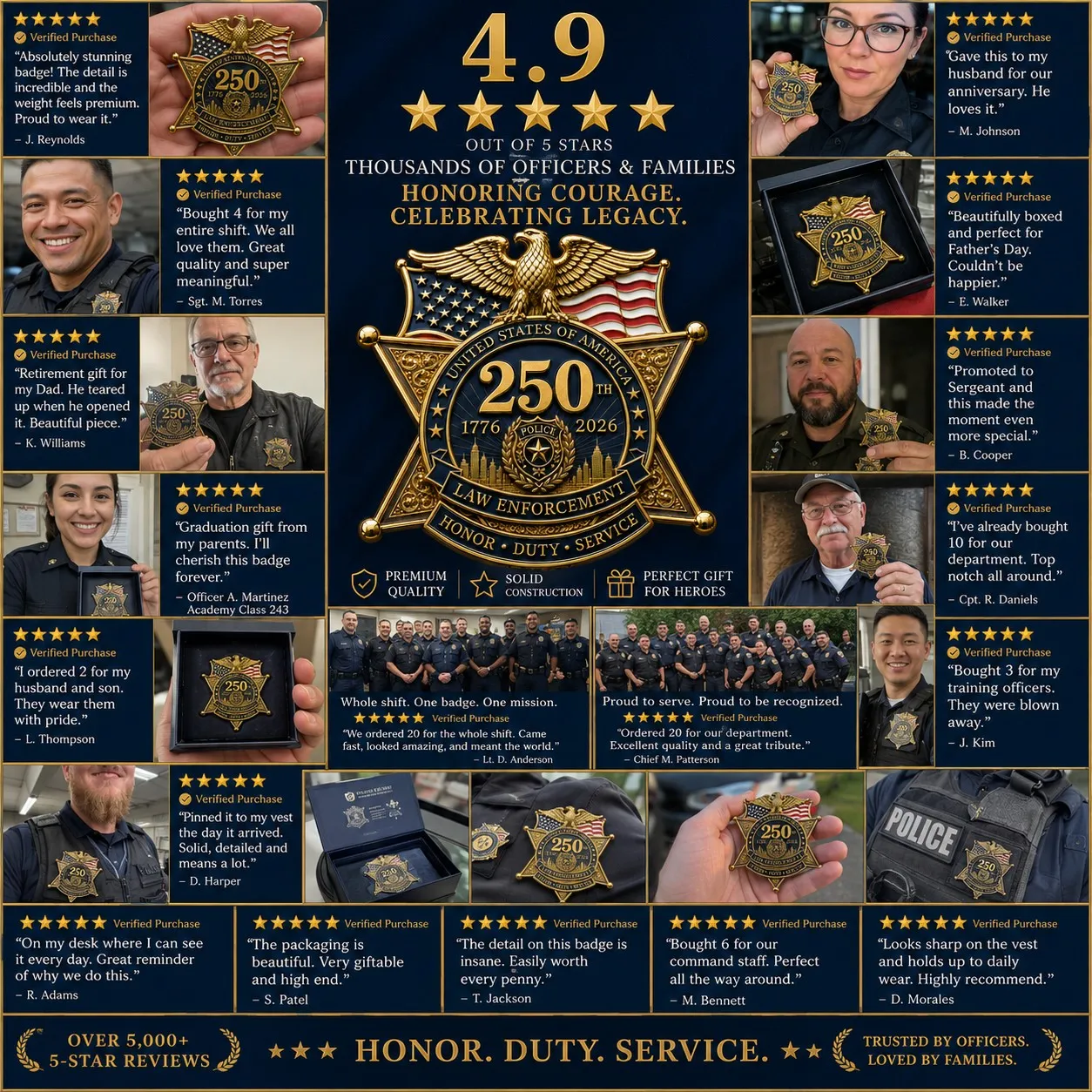 ⚡️Flash Sale 49% OFF - America 250 Law Enforcement Brooch