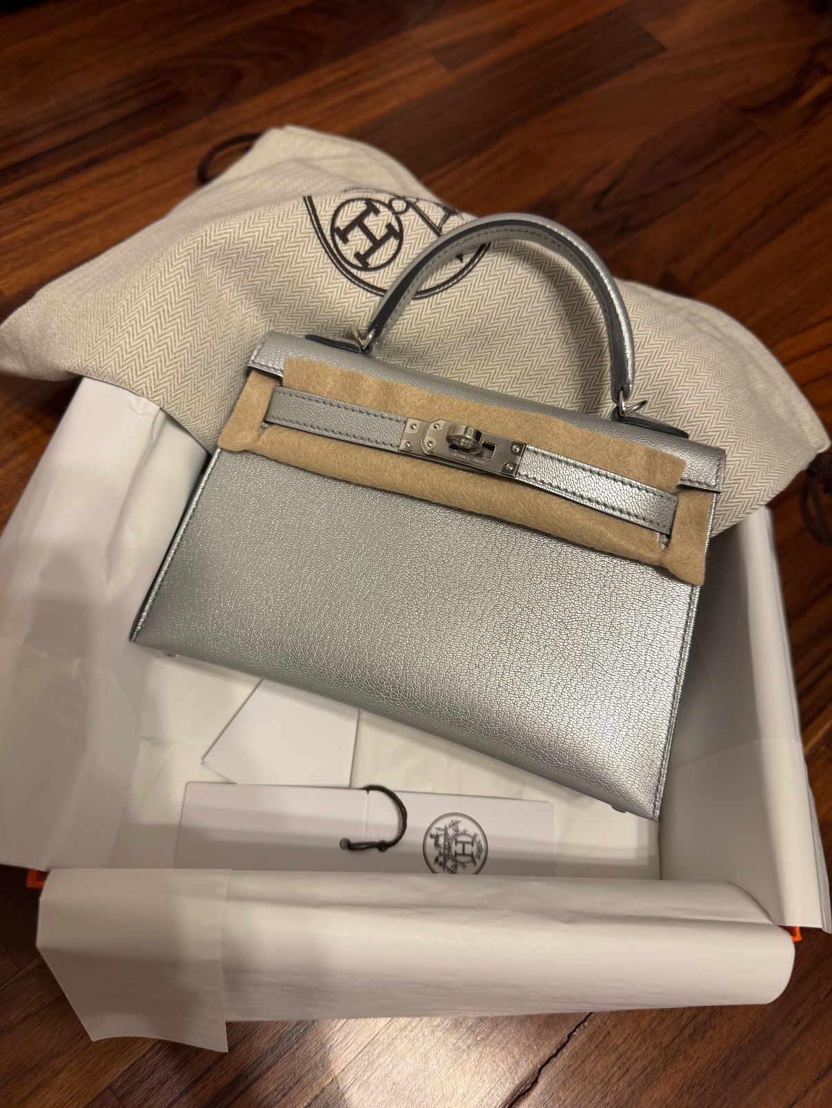 Hermès Kelly Mini 2 Olympic Silver Custom