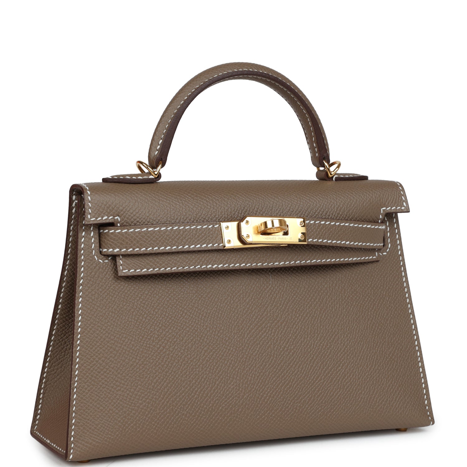 Kelly Sellier 20 Etoupe Epsom Gold Hardware