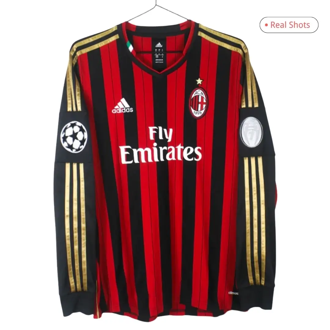 KAKA' #22 Retro AC Milan 2013/14 Home Long Sleeve UCL Jersey
