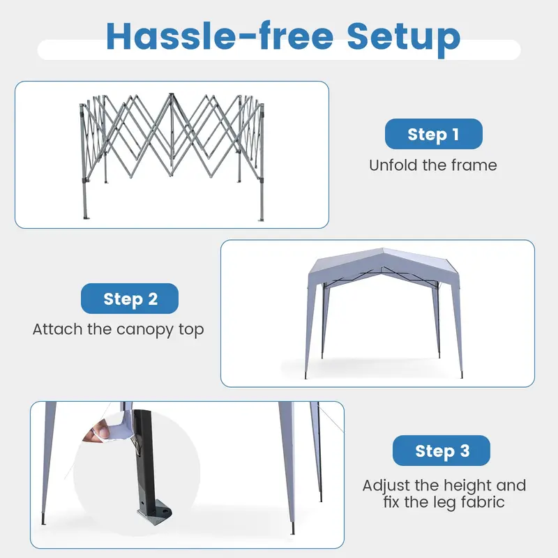 10′ x 10′ Heavy-Duty Pop-Up Gazebo – Elevated Canopy Shelter with Easy Setup