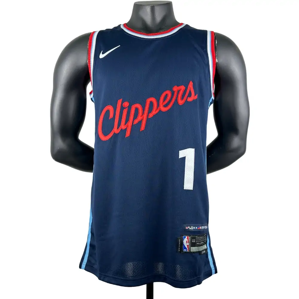 Embroidery 25th season Clippers Navy Blue No. 1 Harden