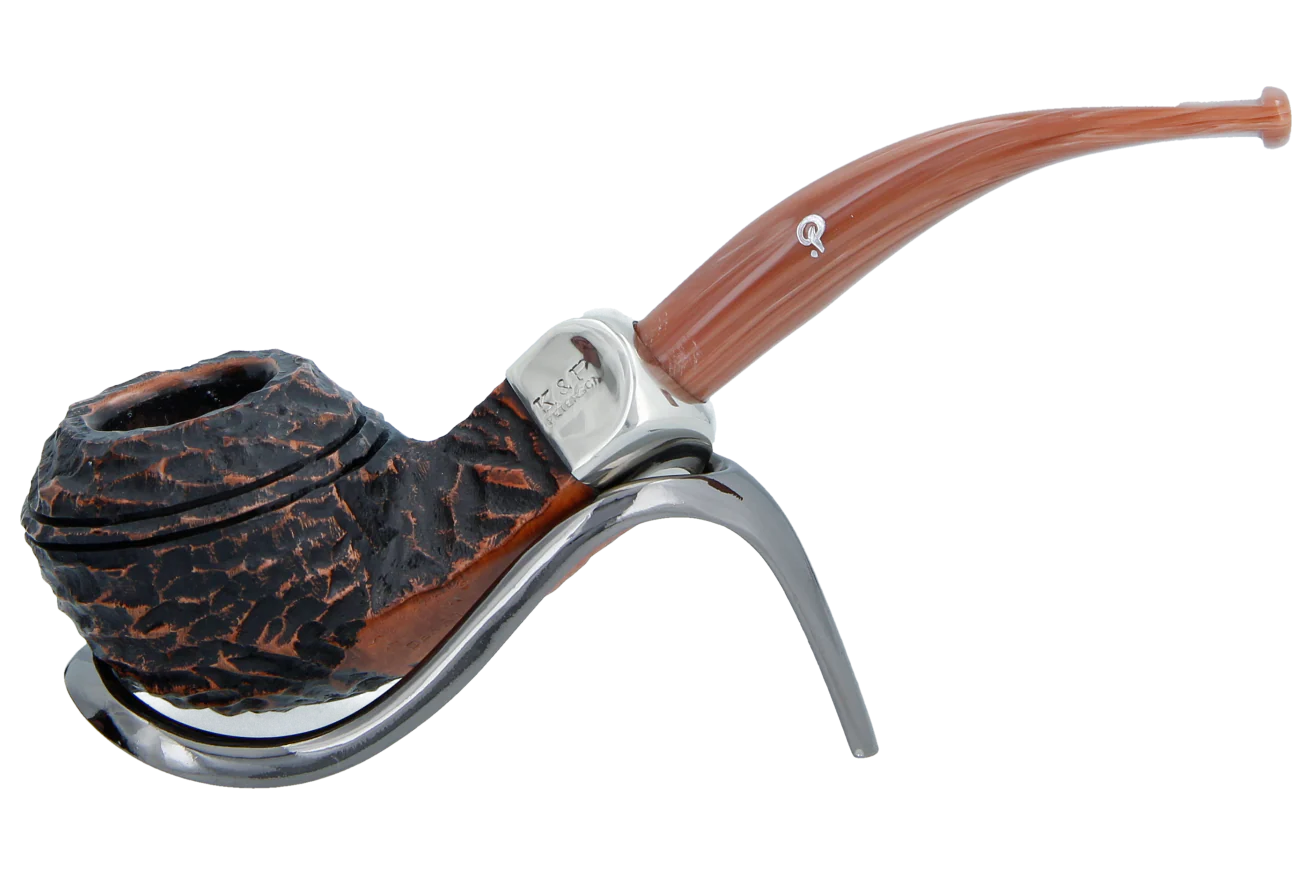 Peterson of Dublin Derry Rusticated Briar Smoking Pipe - Shape 80s - 9mm