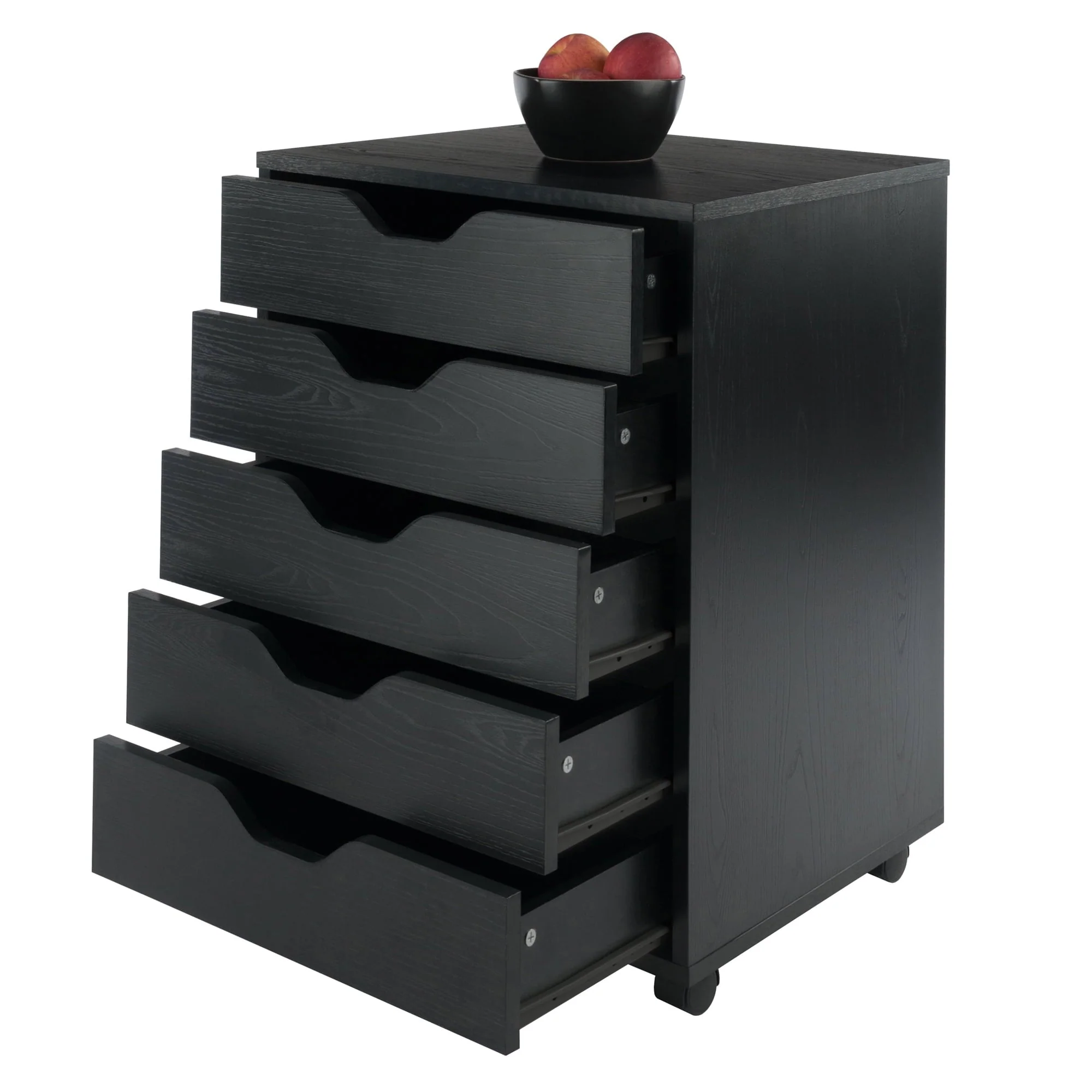 Winsome Wood Halifax 5-Drawer Mobile Cabinet, Black Finish