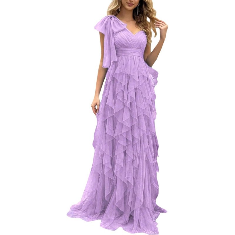Summer Women Tulle Prom Dress Elegant Bow
