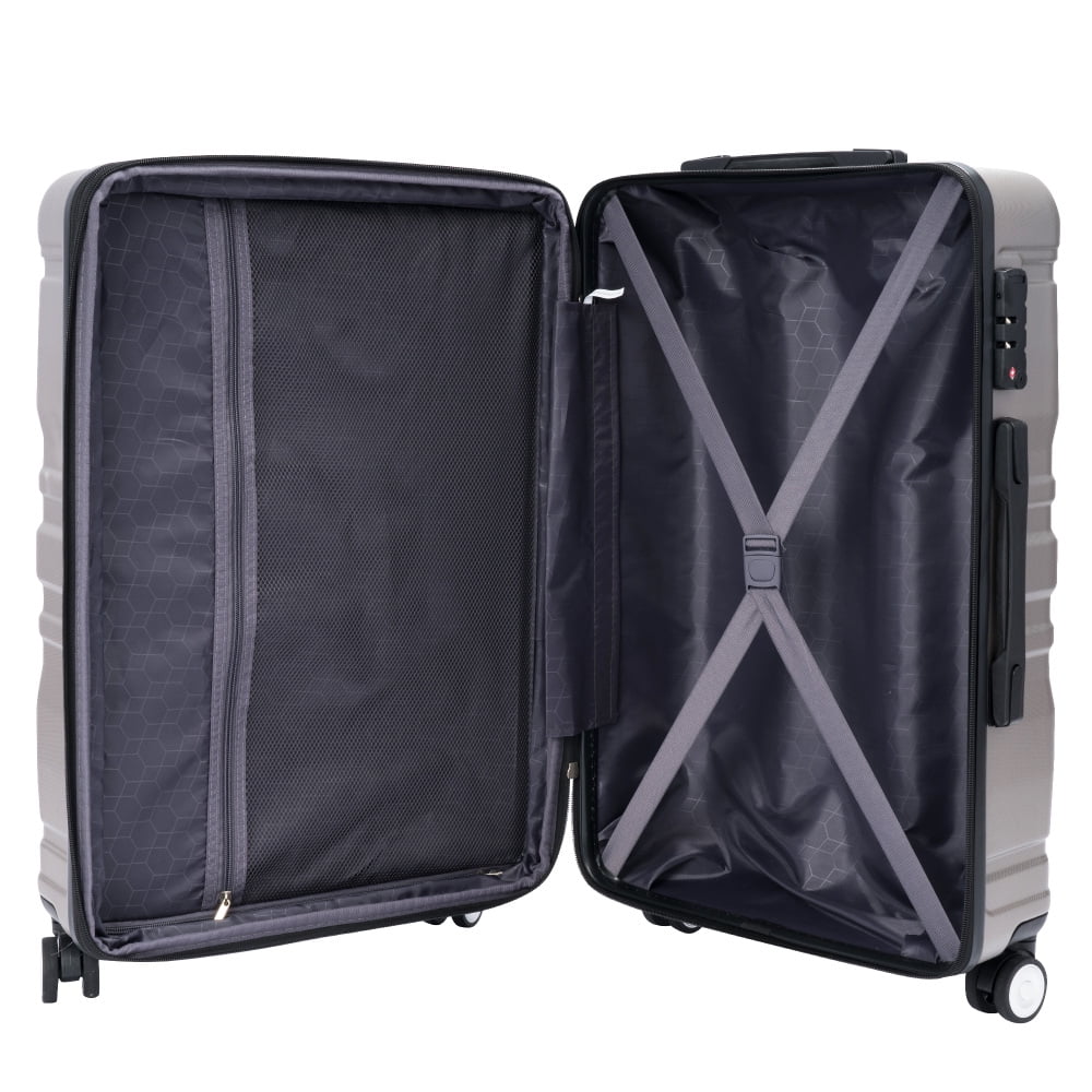 Luggage Suitcase 3 Piece Sets, New Model Expandable ABS Hardshell Luggage, Lightweight Carry-on Suitcase Sets with Spinner Wheels & TSA Lock, 20''/ 24''/ 28'', Blue Gray