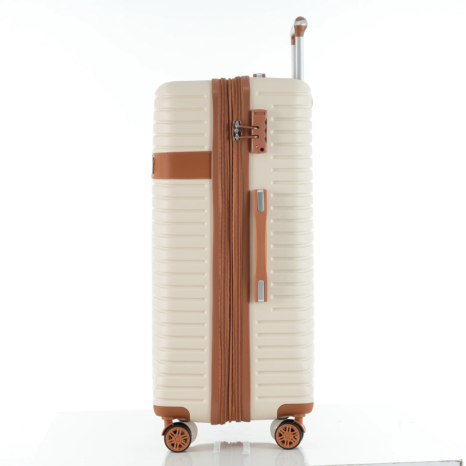 Kojooin 4 Piece Hardshell Expandable Suitcase Set with TSA Lock and Spinner Wheels, Chocolate