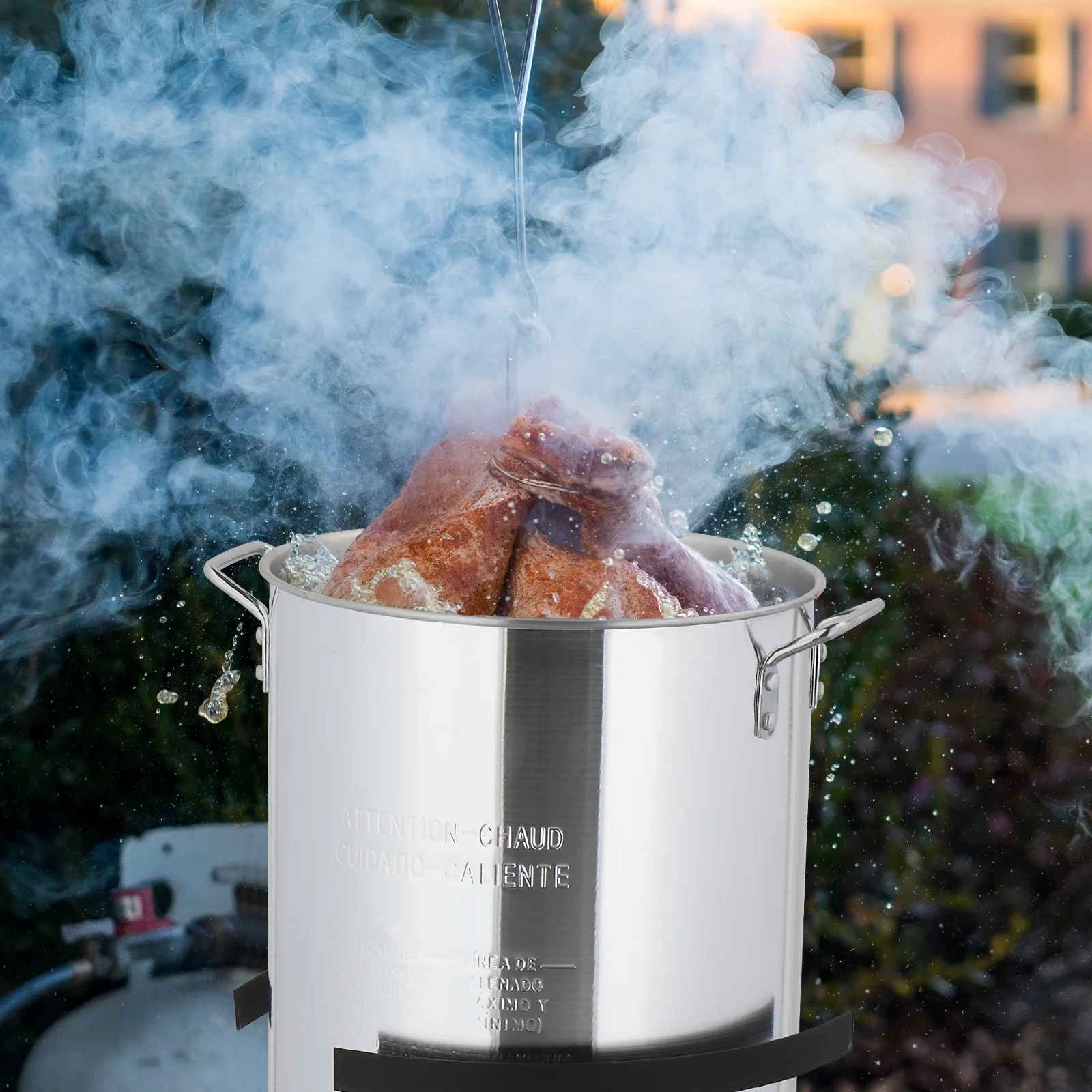 Ktaxon Propane Outdoor Fryer Kit Aluminum Frying/Boiling Turkey Fryer Pot 30QT 4 Piece Set with Side Table