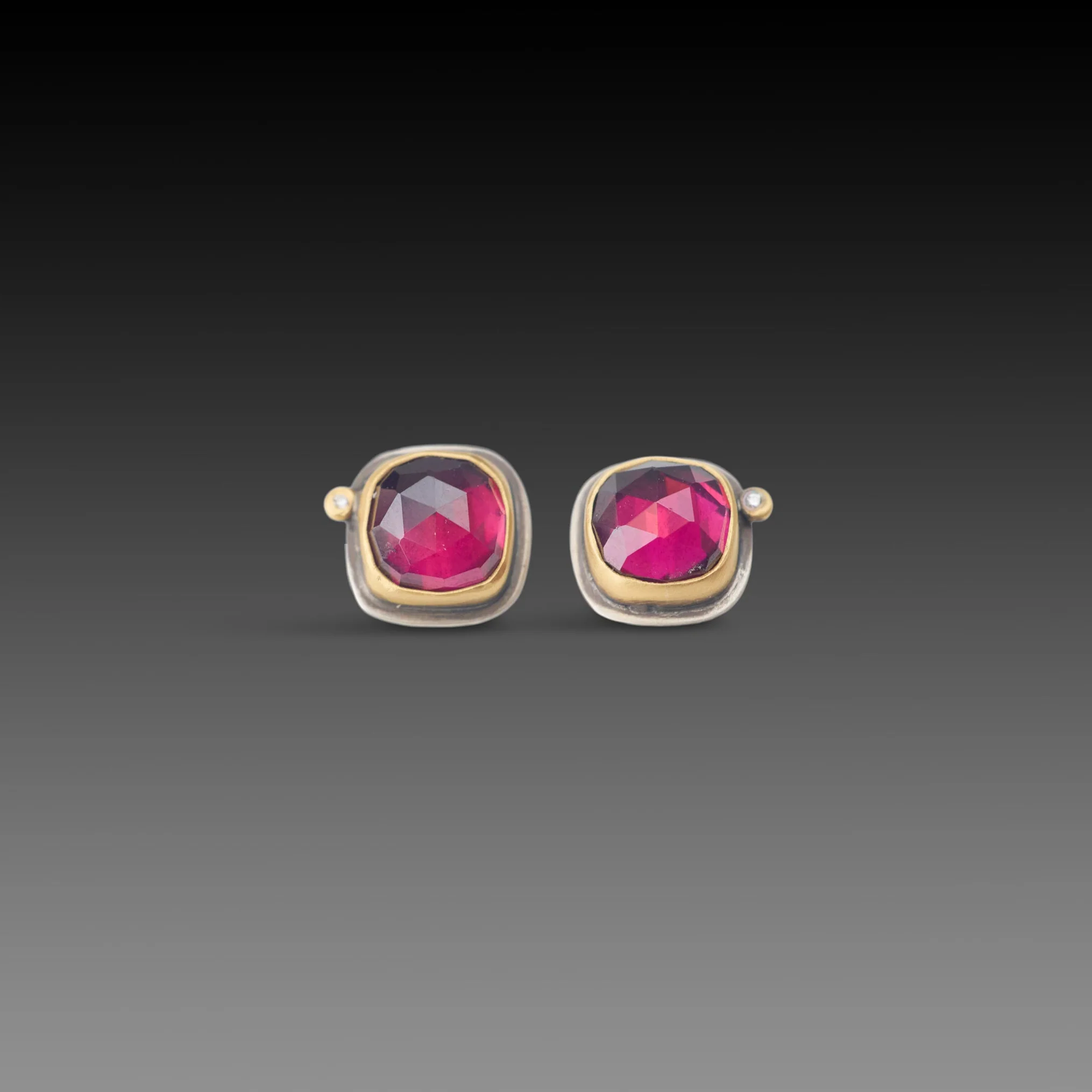 Rhodolite Garnet Stud Earrings