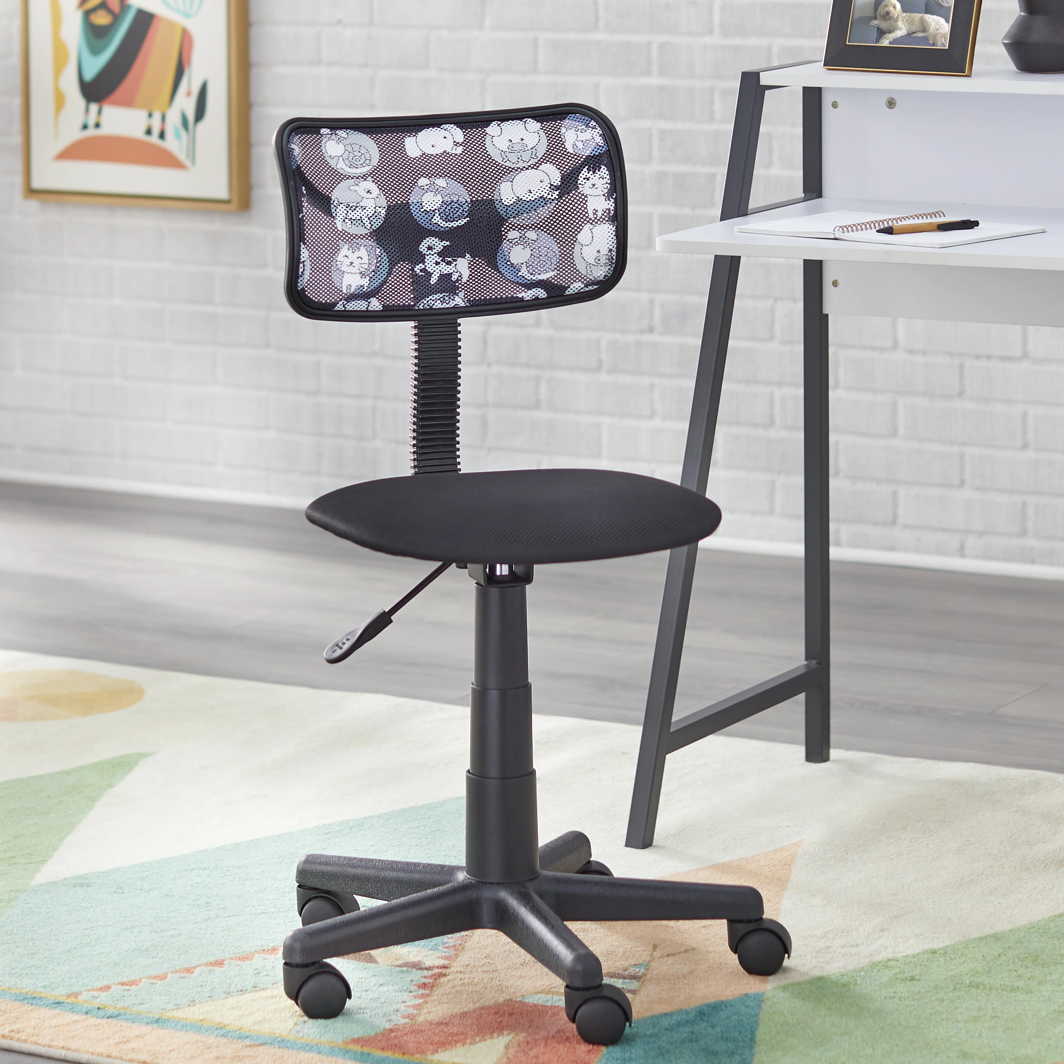 TMS Focus Kids Metal Frame Desk and Swivel Task Chair Set, Orange/White