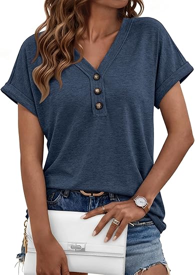 Short Sleeve V Neck T Shirts
