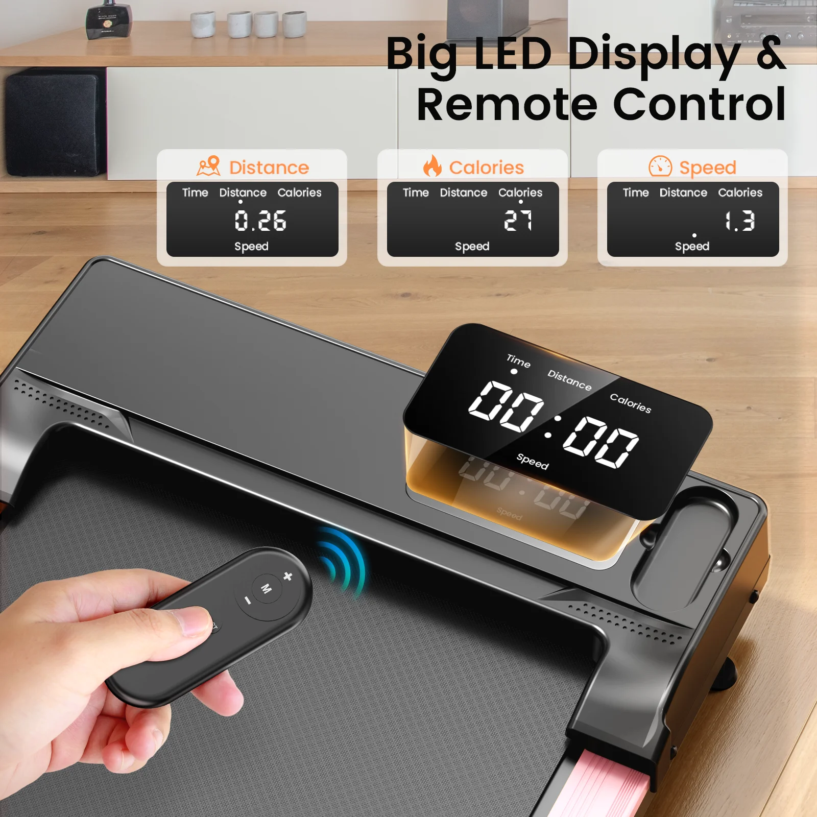 Walking Pad with Incline,Patbrela 2.5 HP Under Desk Treadmill Small with LED Display &Remote Control,4 in 1 Incline Walking Pad 300 Lbs Portable Treadmill for Home Office