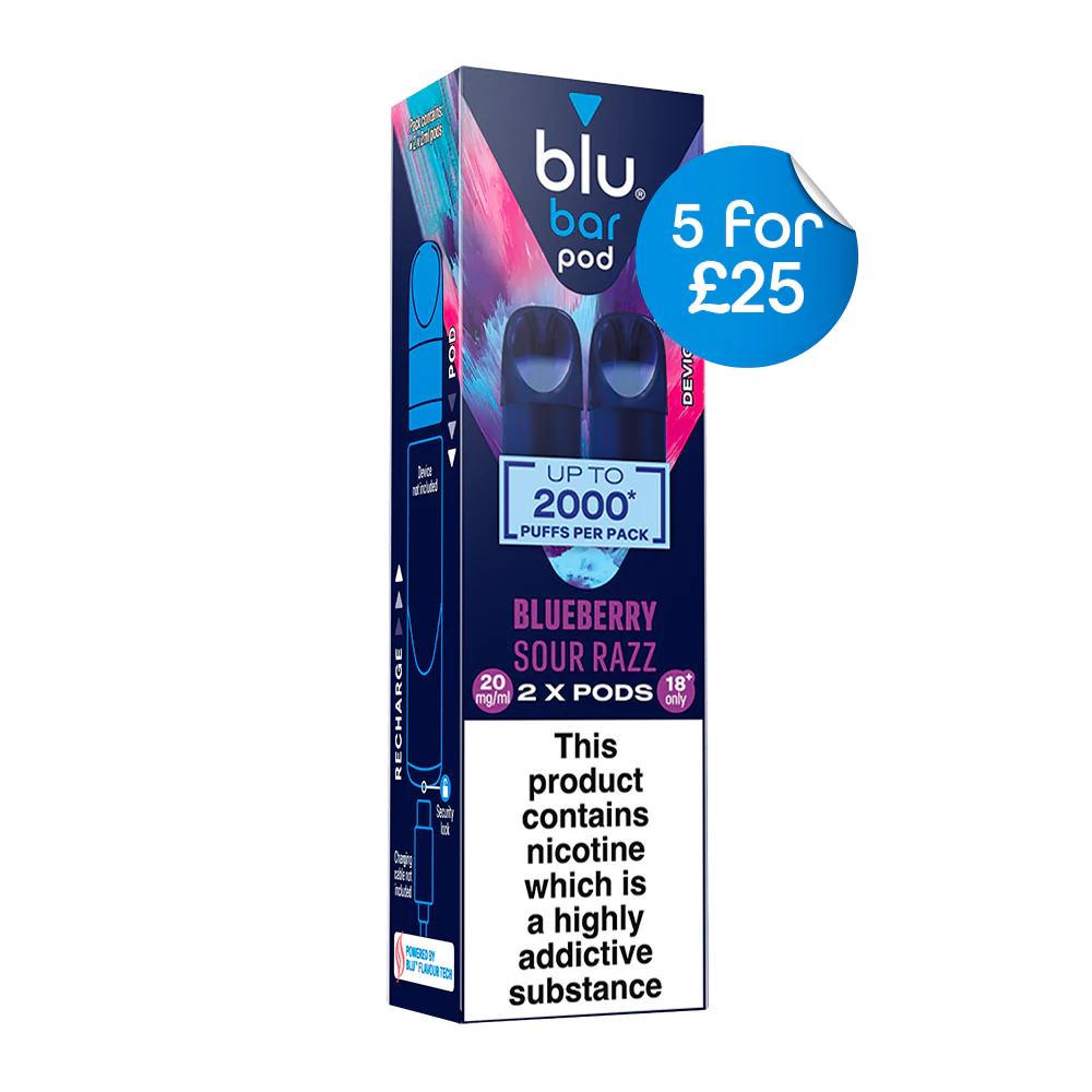 Blu Pre-Filled Replacement Vape Pods 20mg/ml 2 Pack - Blueberry Sour Razz