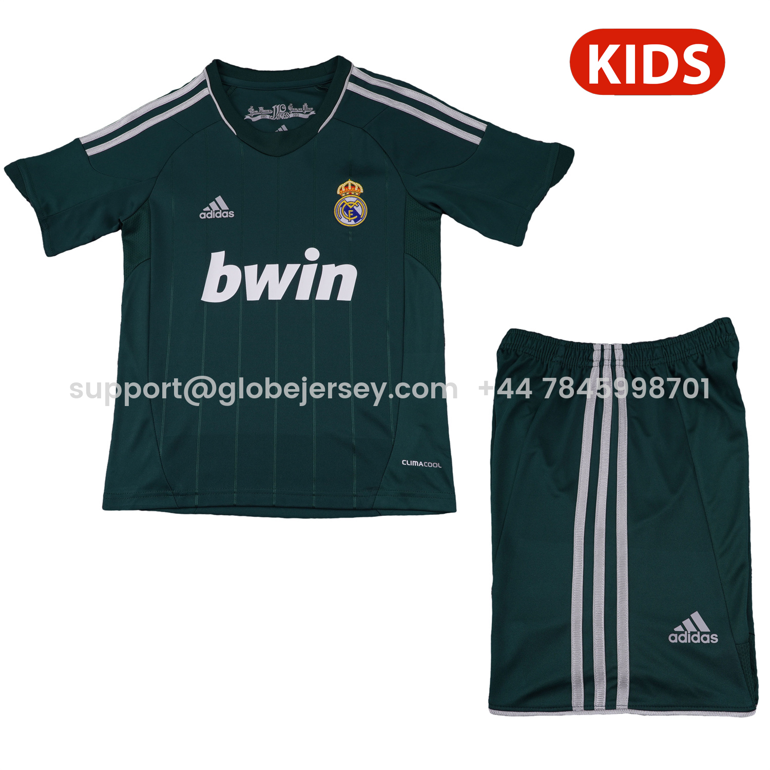 Retro Real Madrid 2012-13 Third Green Kids Kit