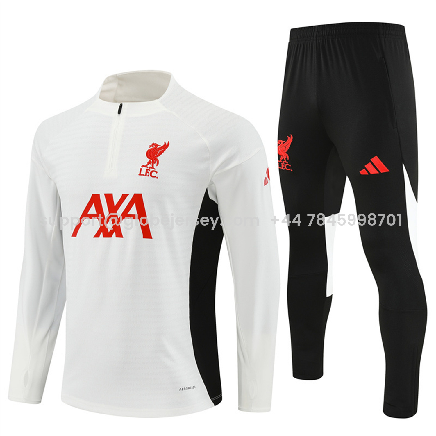 Liver.pool 25-26 Long Sleeve Training Set - Player Version - White Top & Black Pants