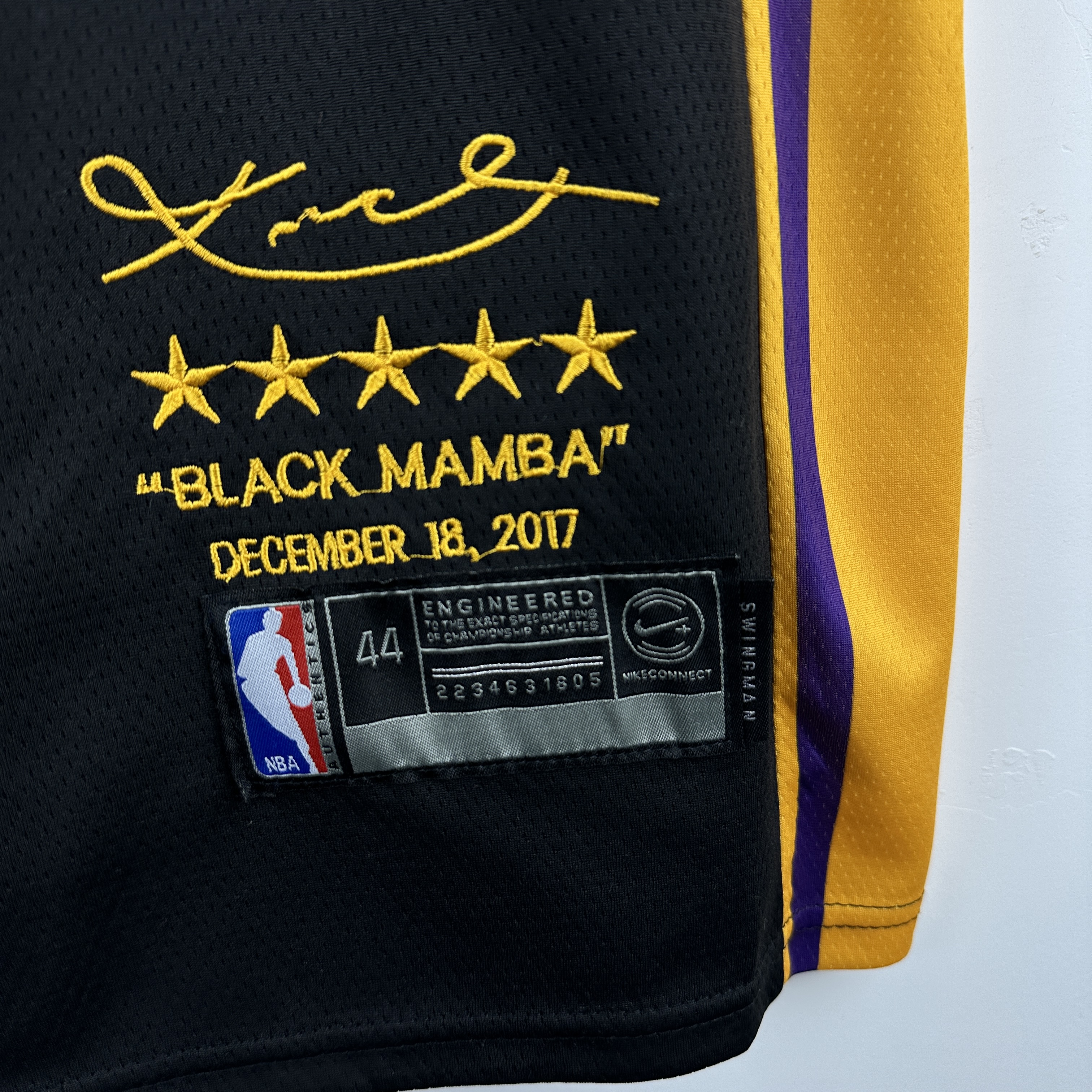 Embroidered Lakers Retired Black No. 24 Kobe