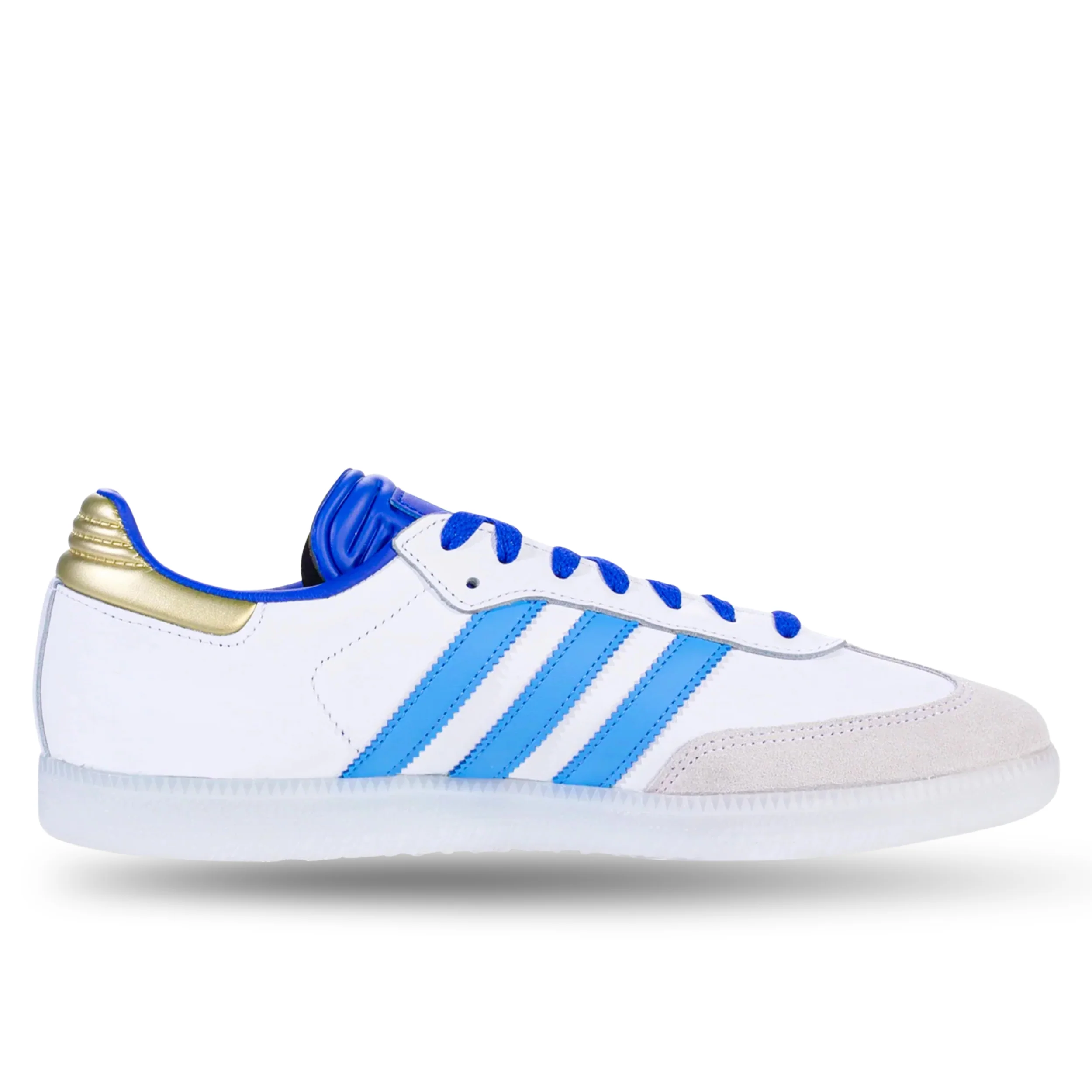 adidas Samba Messi Soccer Shoes (White/Gold/Sky Blue)