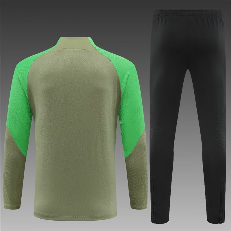 2023/2024 Atletico Madrid Half Pull Training Wear Green Jersey Set