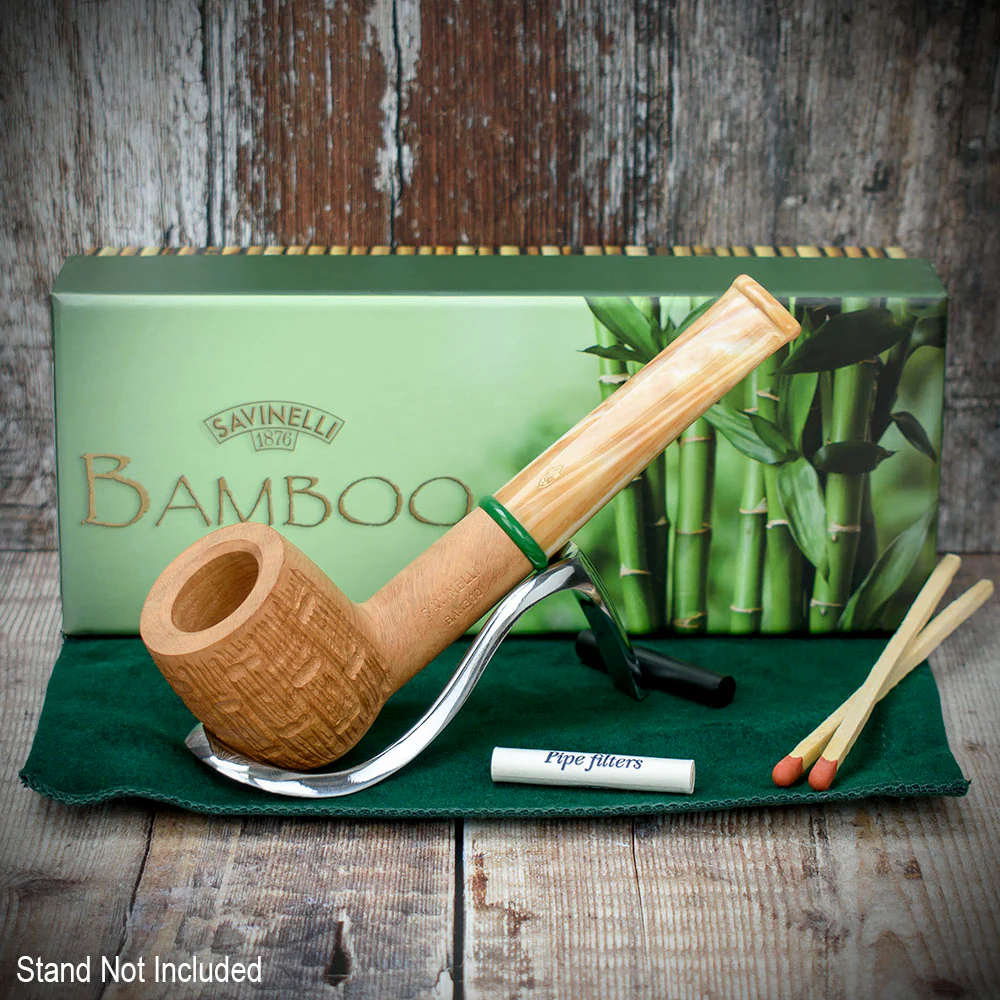 Savinelli Bamboo Rusticated Natural 106 - 6mm Briar Pipe