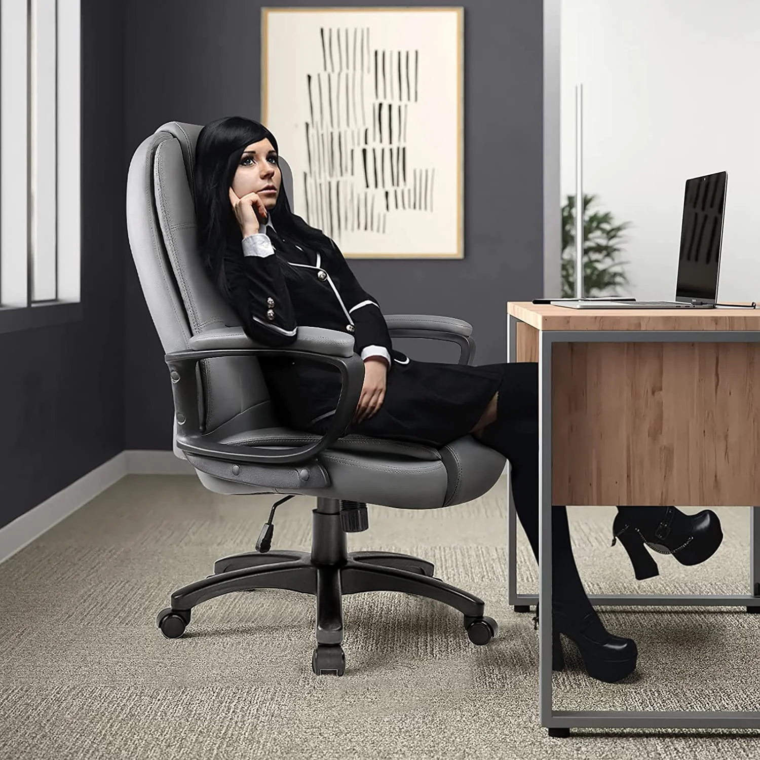 Bossin Big and Tall Home Office Computer chair for Adults, High Back Desk Chair for Heavy Duty 400 LBS