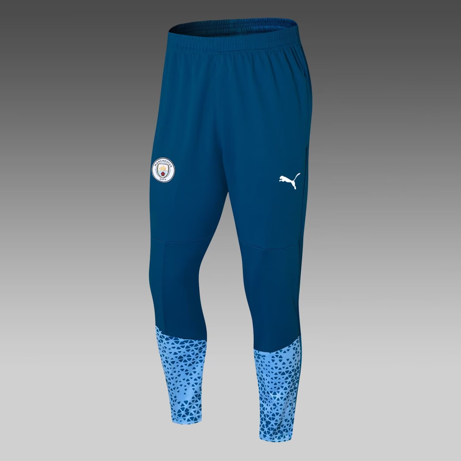 2023/2024 Manchester City Half Pull Training Wear Blue Football Shirt