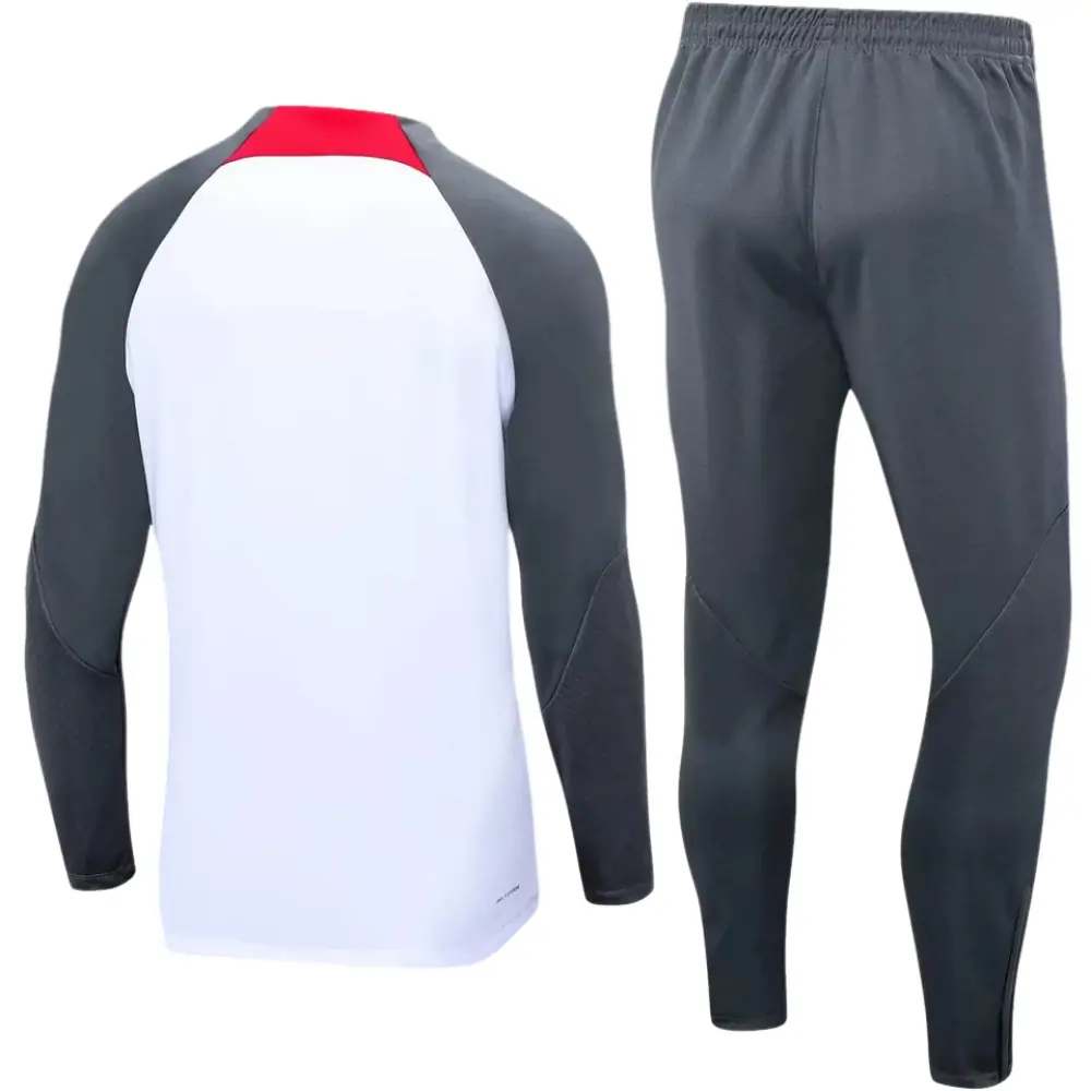 2023/2024 Liverpool Half-Pull Training Suit White Jersey 1:1 Thai Quality Set