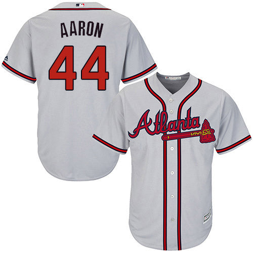 Men's Atlanta Braves Hank Aaron Replica Road Jersey - Gray