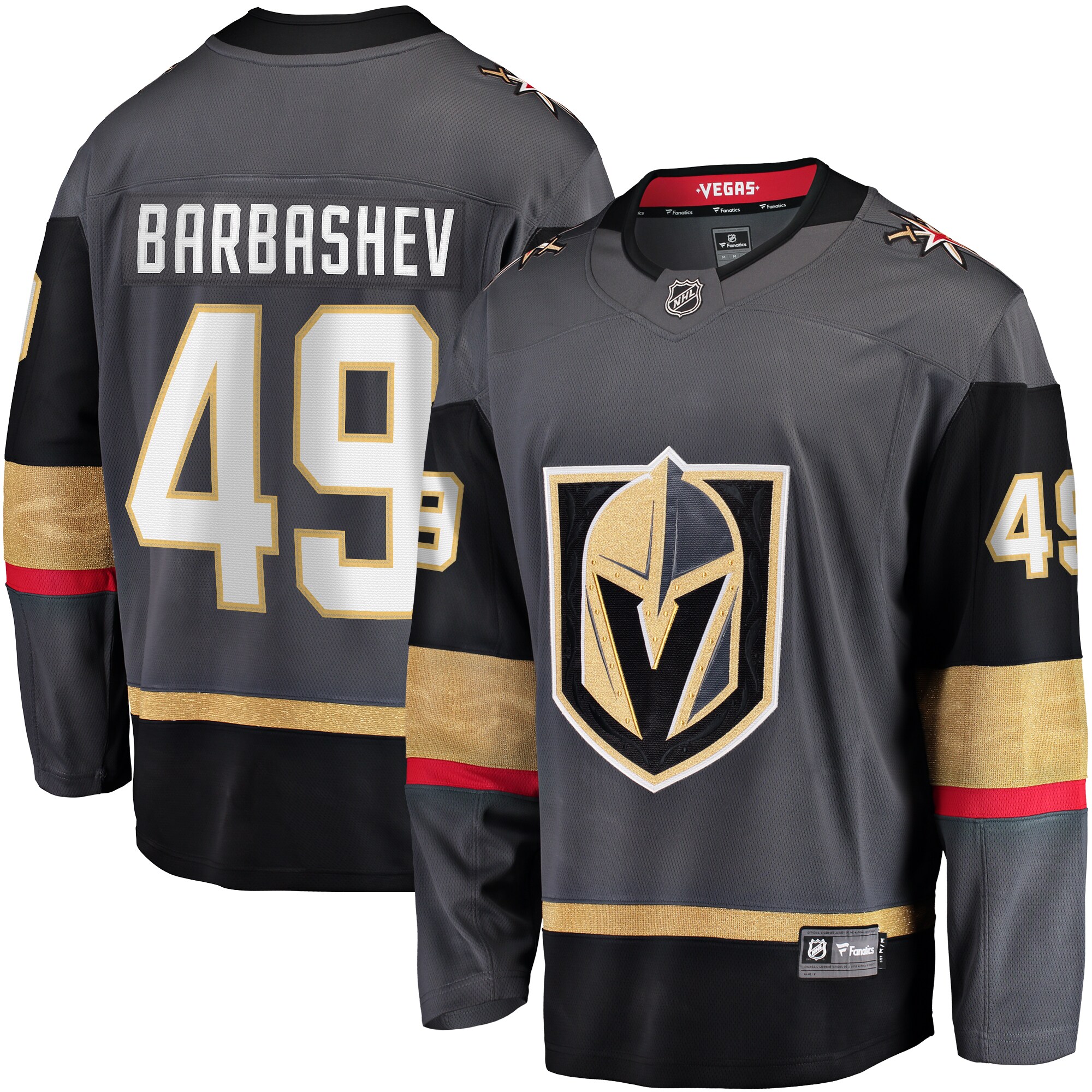 Ivan Barbashev Vegas Golden Knights Fanatics Home Breakaway Jersey – Gray