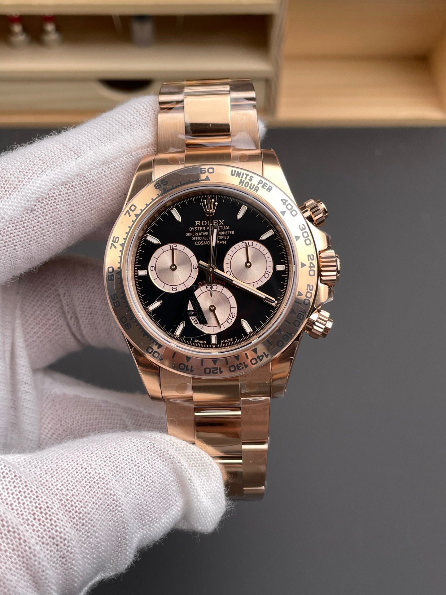 Rolex Daytona Full Rose Gold Black Gold