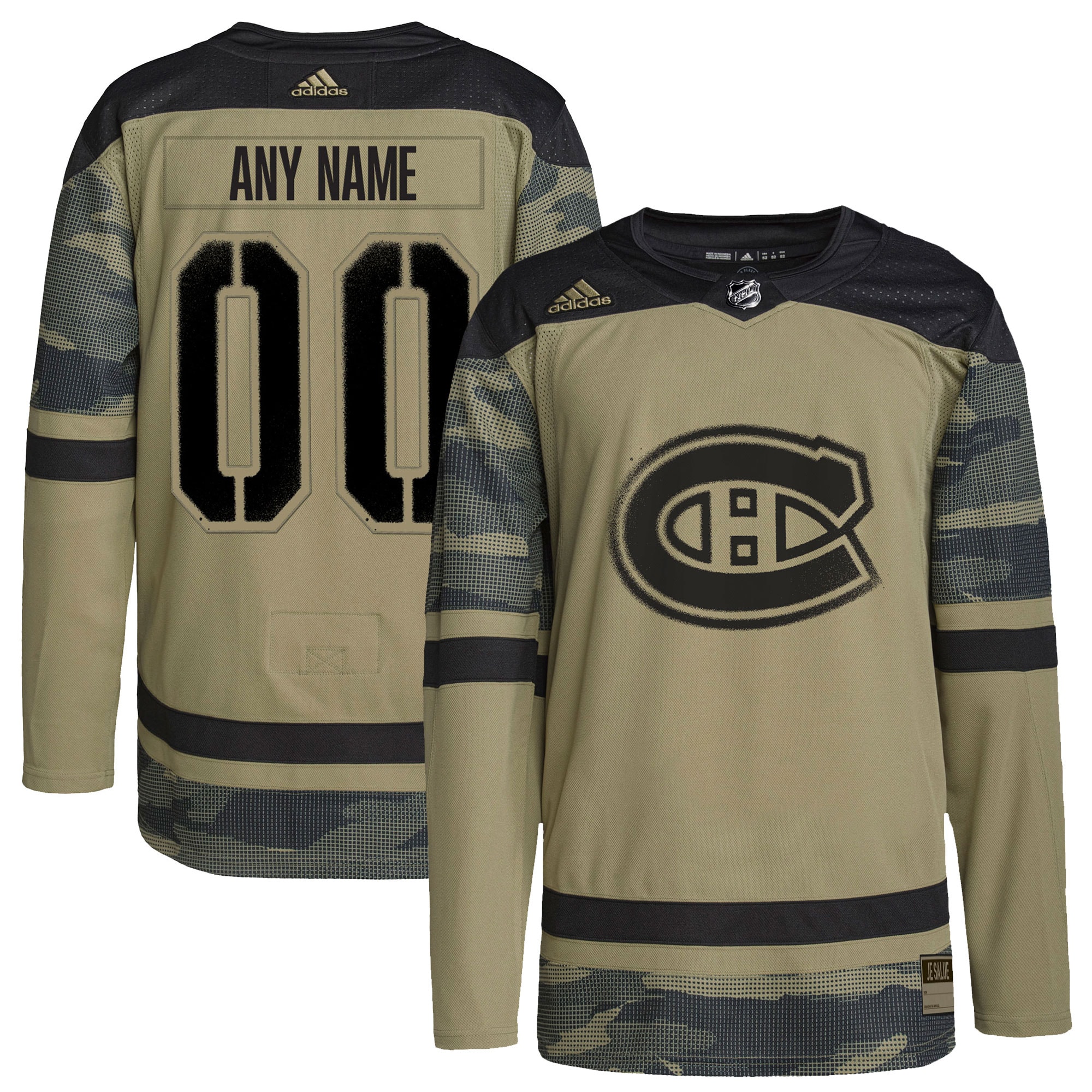 Montreal Canadiens  Logo Military Appreciation Team  Custom Practice Jersey – Camo