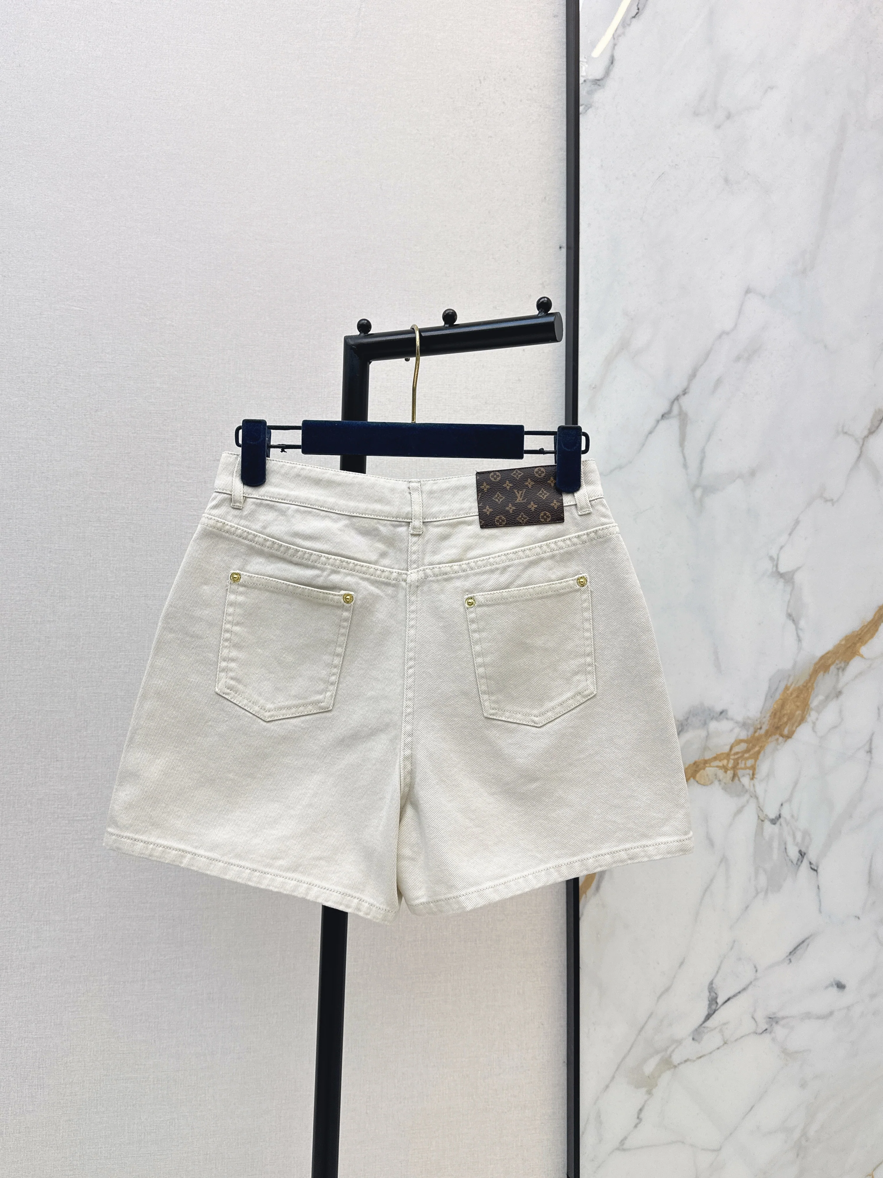 26SS Embroidered Denim Shorts