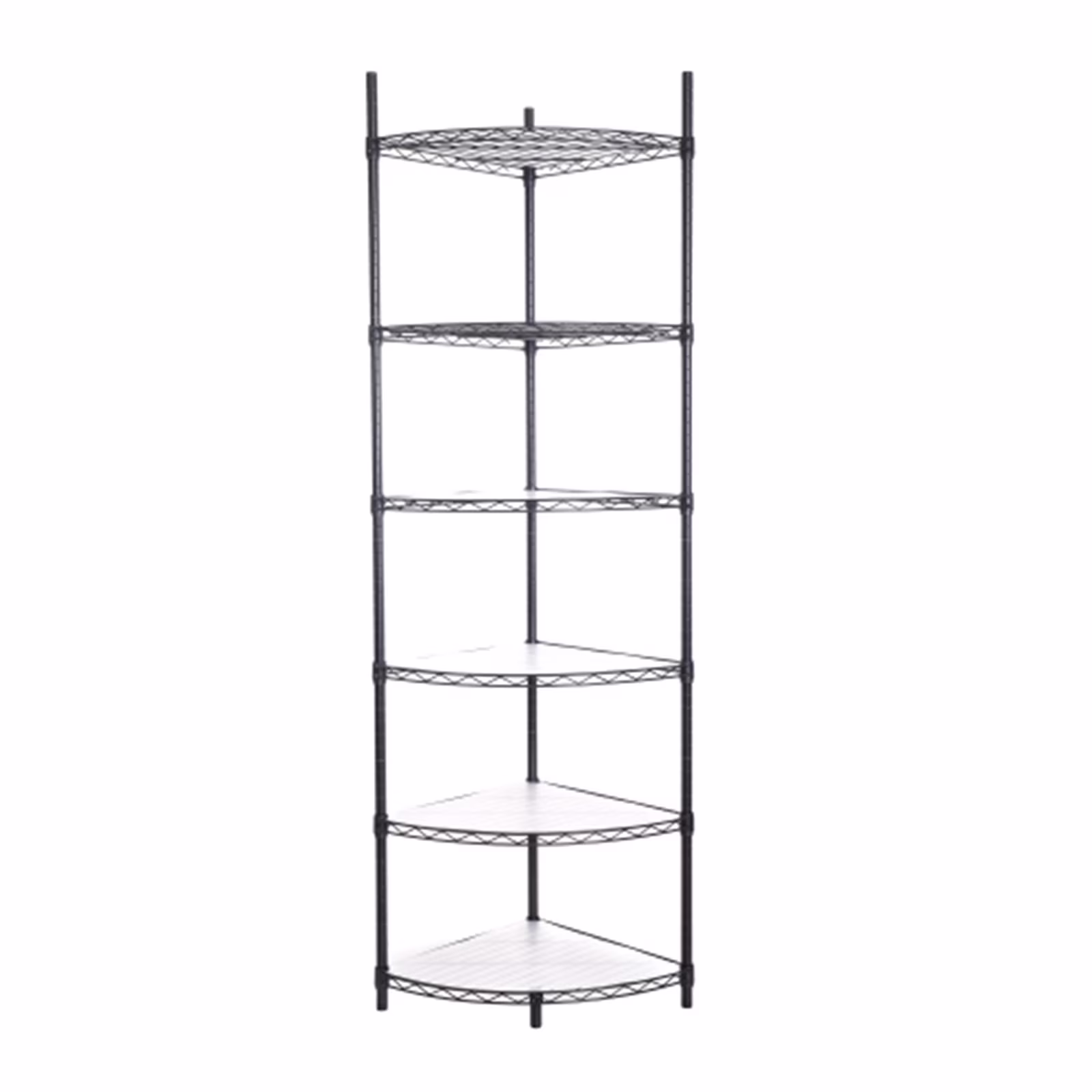 6 Tier Corner Storage Shelves, Wire Shelving Unit, Adjustable Metal Heavy Duty Free Standing Corner Storage Display Chrome Rack for Laundry Bathroom Kitchen Pantry Closet, Chrome