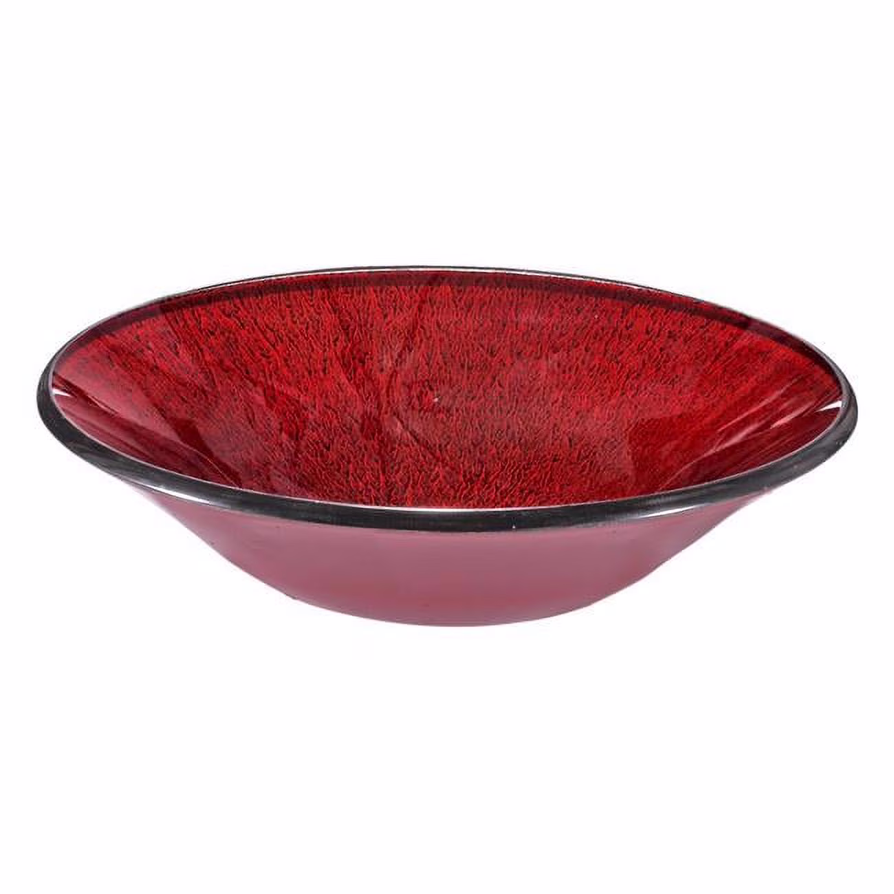 Round Tempered Glass Sink Bowl - Orange & Red