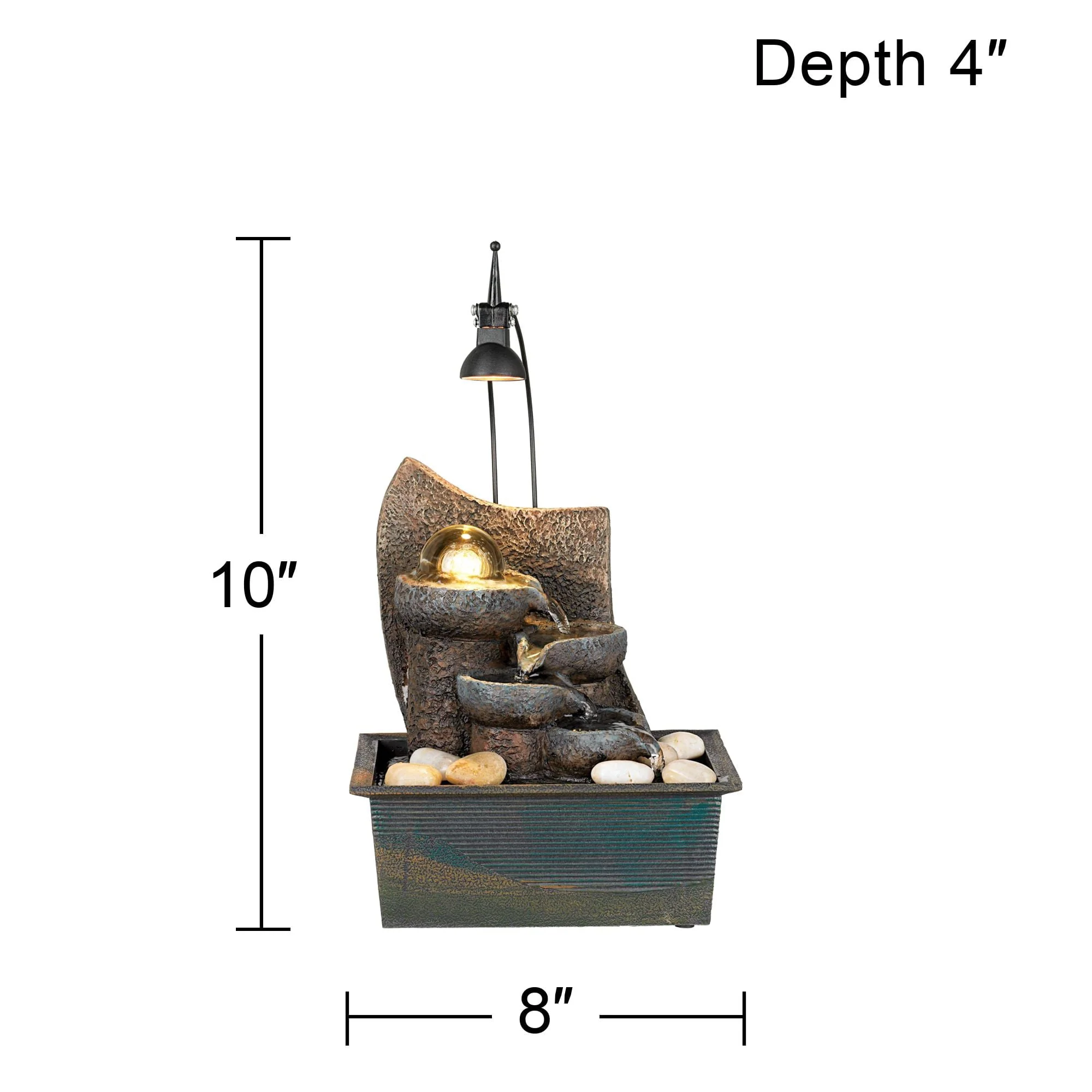 John Timberland Japanese Zen Indoor Tabletop Water Fountain with Light LED 10