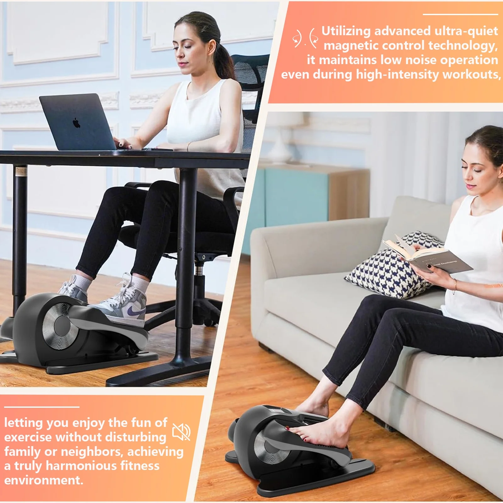 CATGOOD Under Desk Elliptical, Electric Seated Foot & Leg Pedal Exerciser While Sitting for Seniors