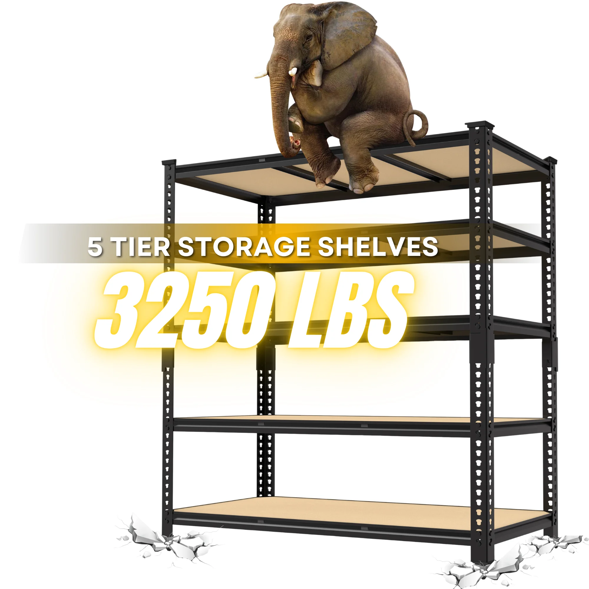 TrumanPick Storage Shelves Garage Shelving Units 5 Tier Metal Heavy Duty Adjustable Shelf Rack 48