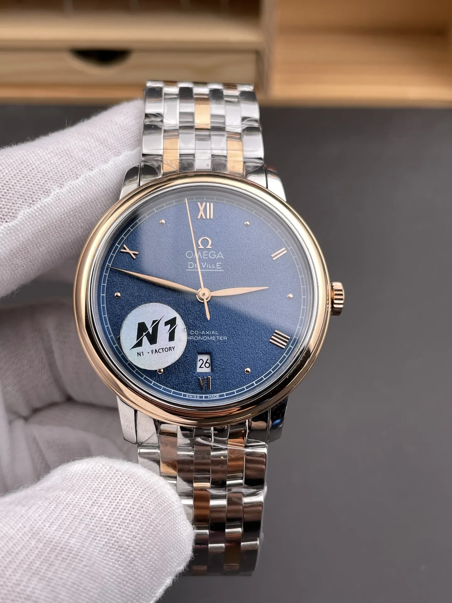Omega De Ville Two-Tone Blue 39.5mm