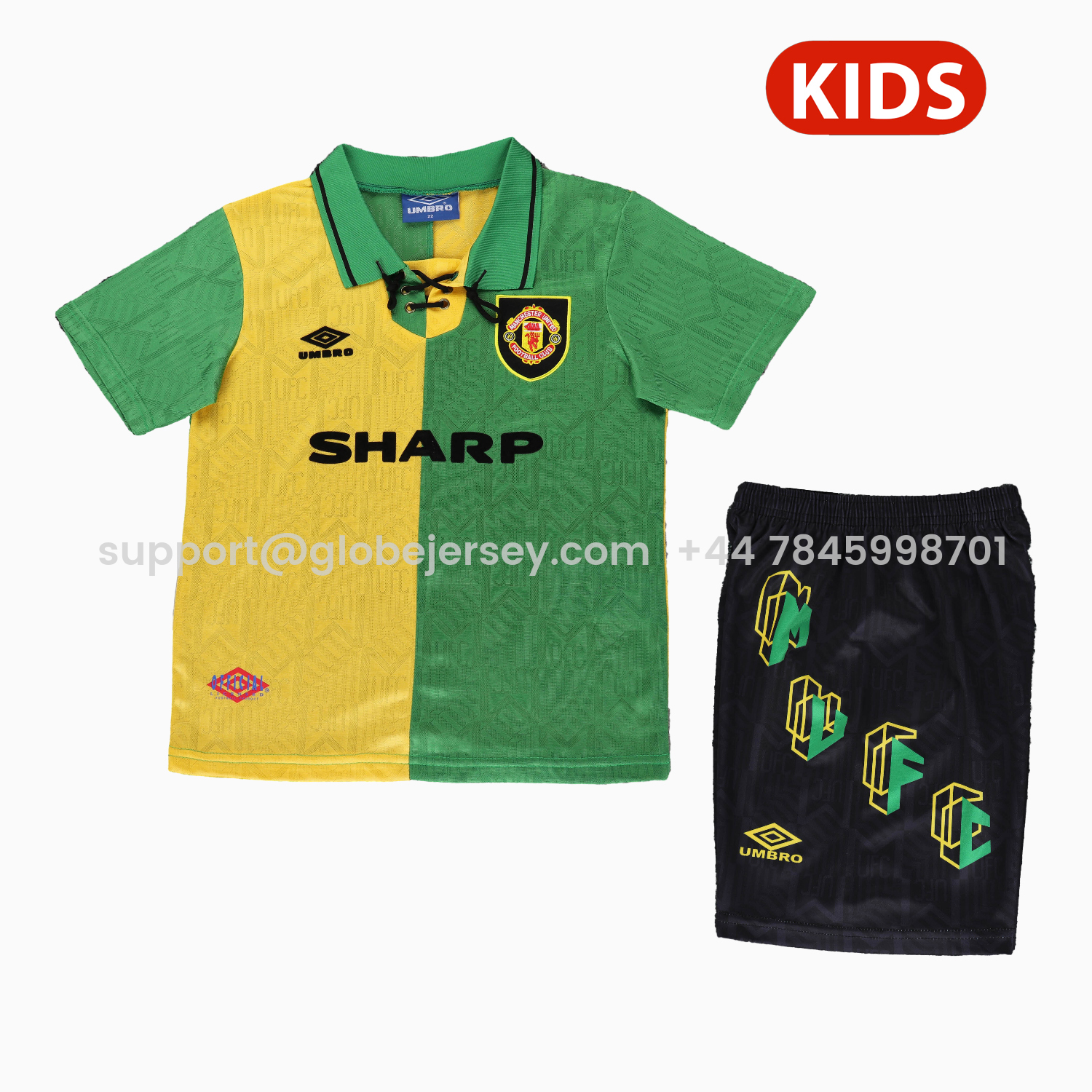 Retro Manchester United 92-94 Away Kids Kit