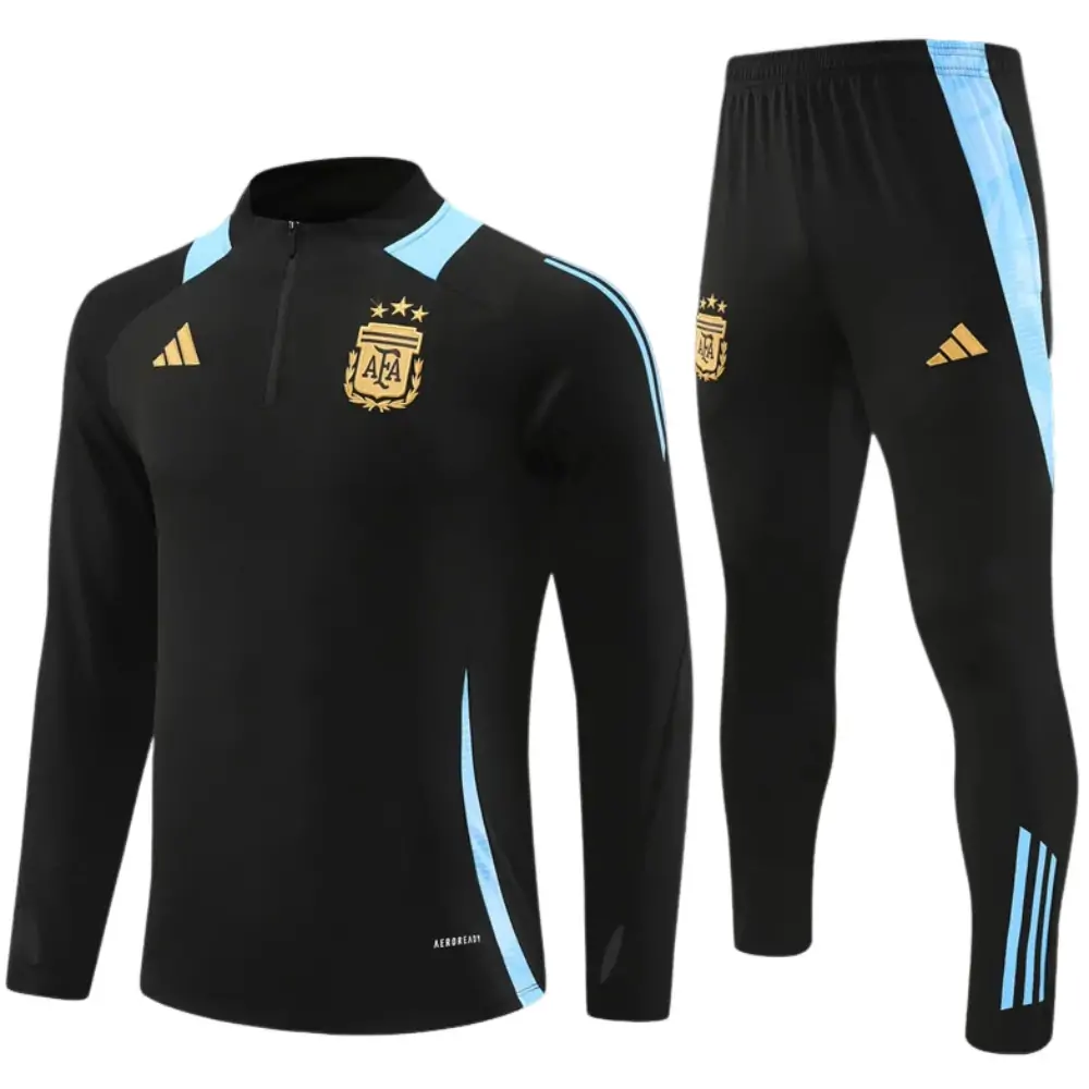2024-25 New Season-Argentina Black [Small Adidas Edition]-Children-Training Suit