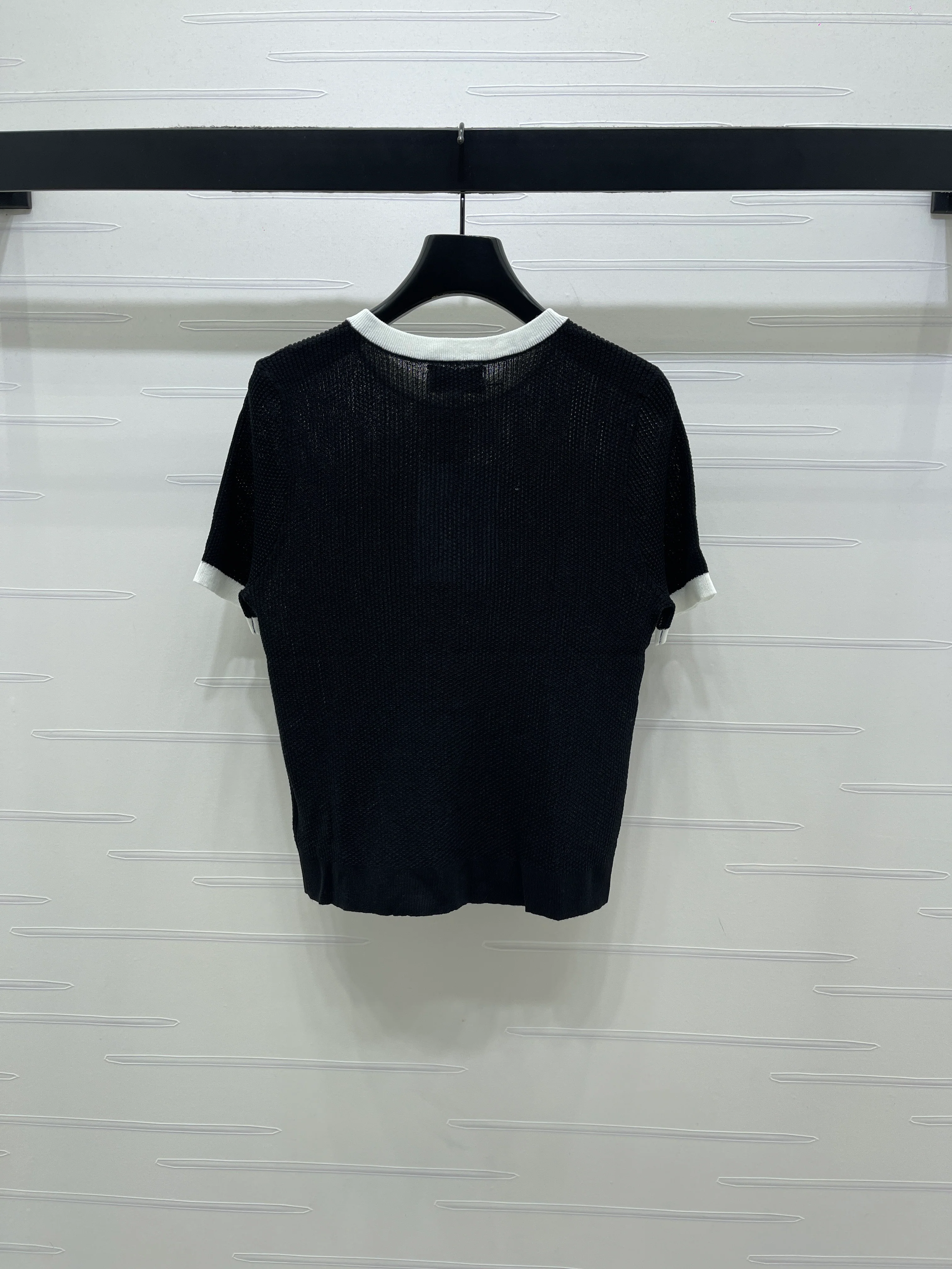 26NEW Color Block Crew Neck Knit Short-Sleeve